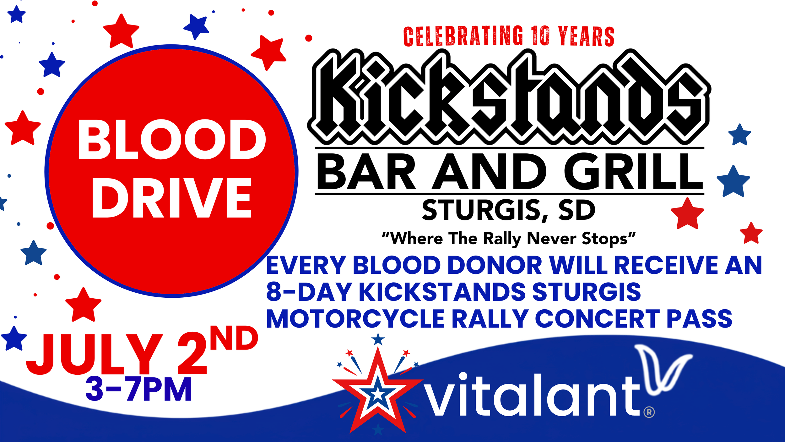 Vitalant Blood Drive: Every Donor Receives an 8-Day Kickstands Sturgis Rally Concert Pass