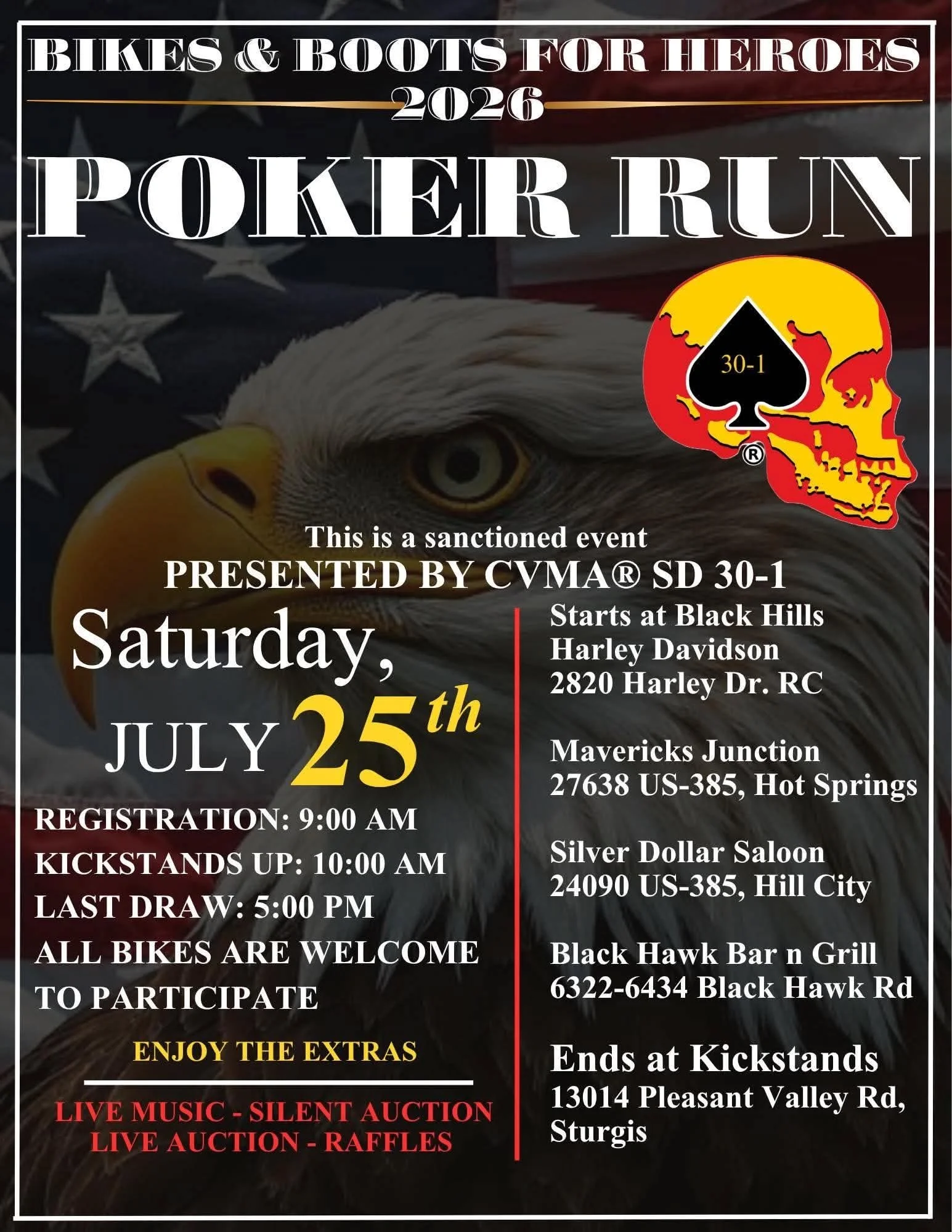 2026 Boots and Bikes for Heroes Poker Run