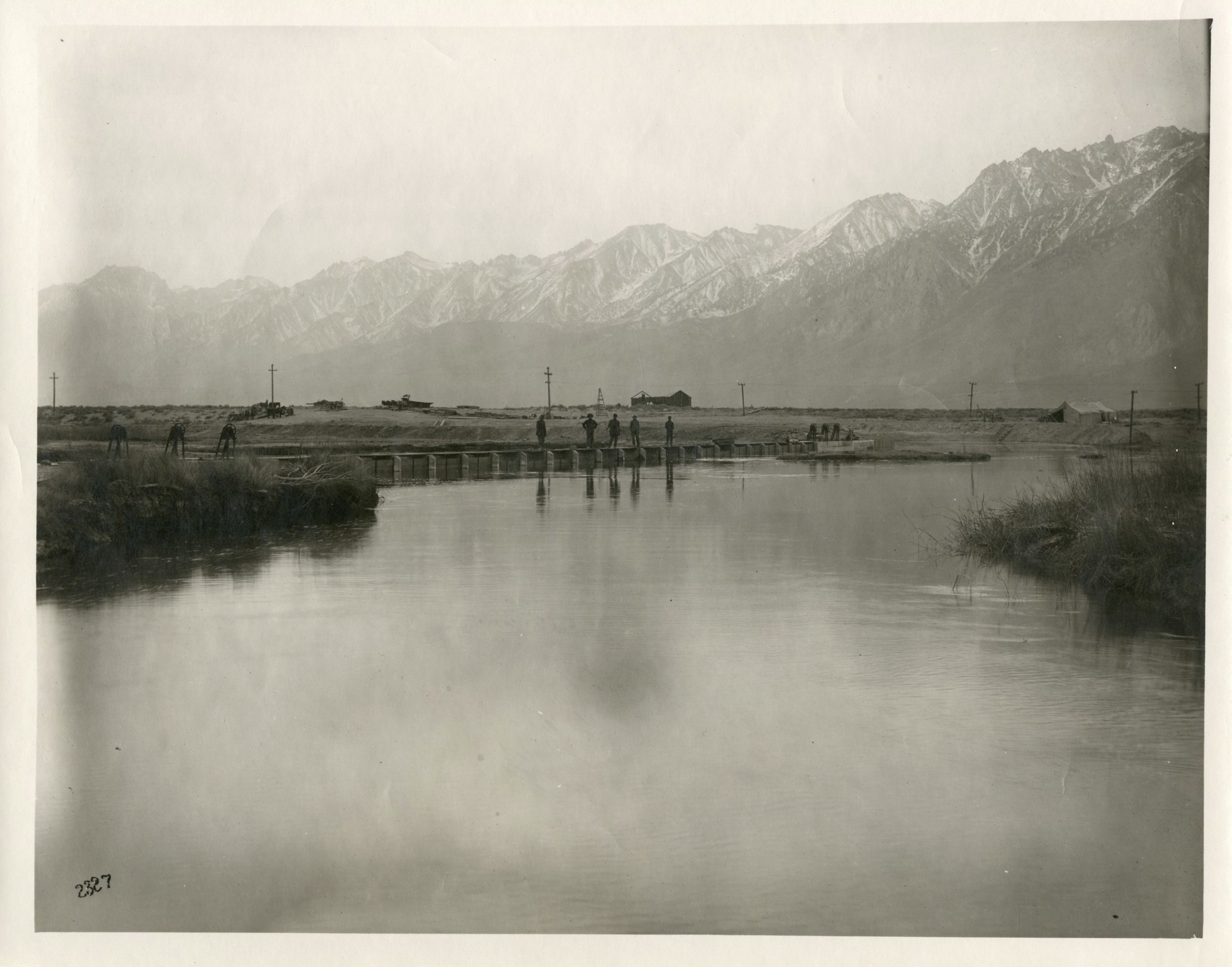  LA Aqueduct Diversion Weir part of the Headworks of the Los Angeles Aqueduct, 1913 