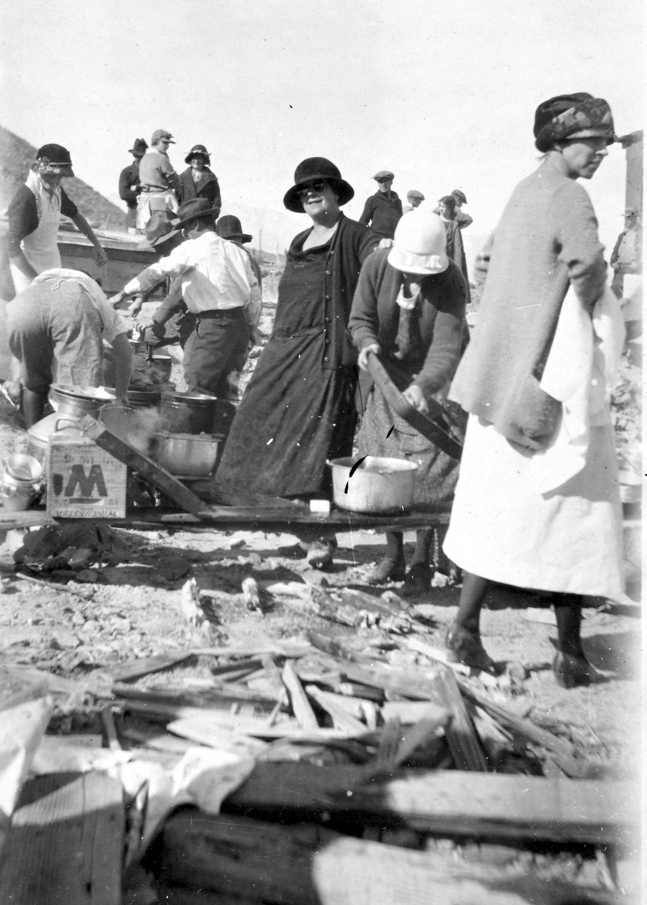  Genevieve Naffziger, among other Owens Valley femmes preparing food for the Picnic at the Alabama Gates November 16, 1924 