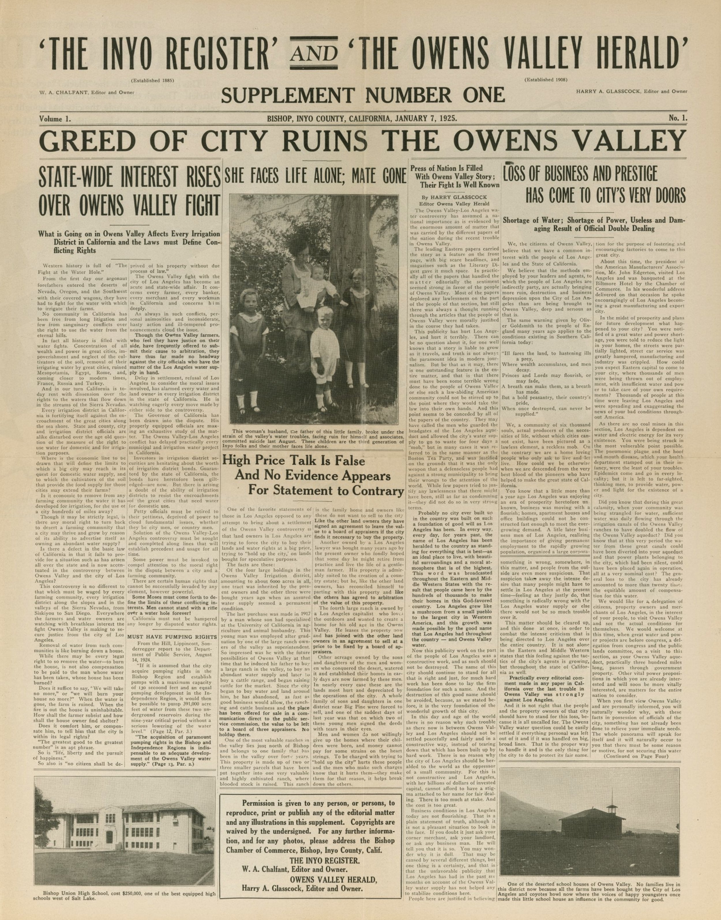  Inyo Register and Owens Valley Herald, Supplement Number 1, January 7, 1925 