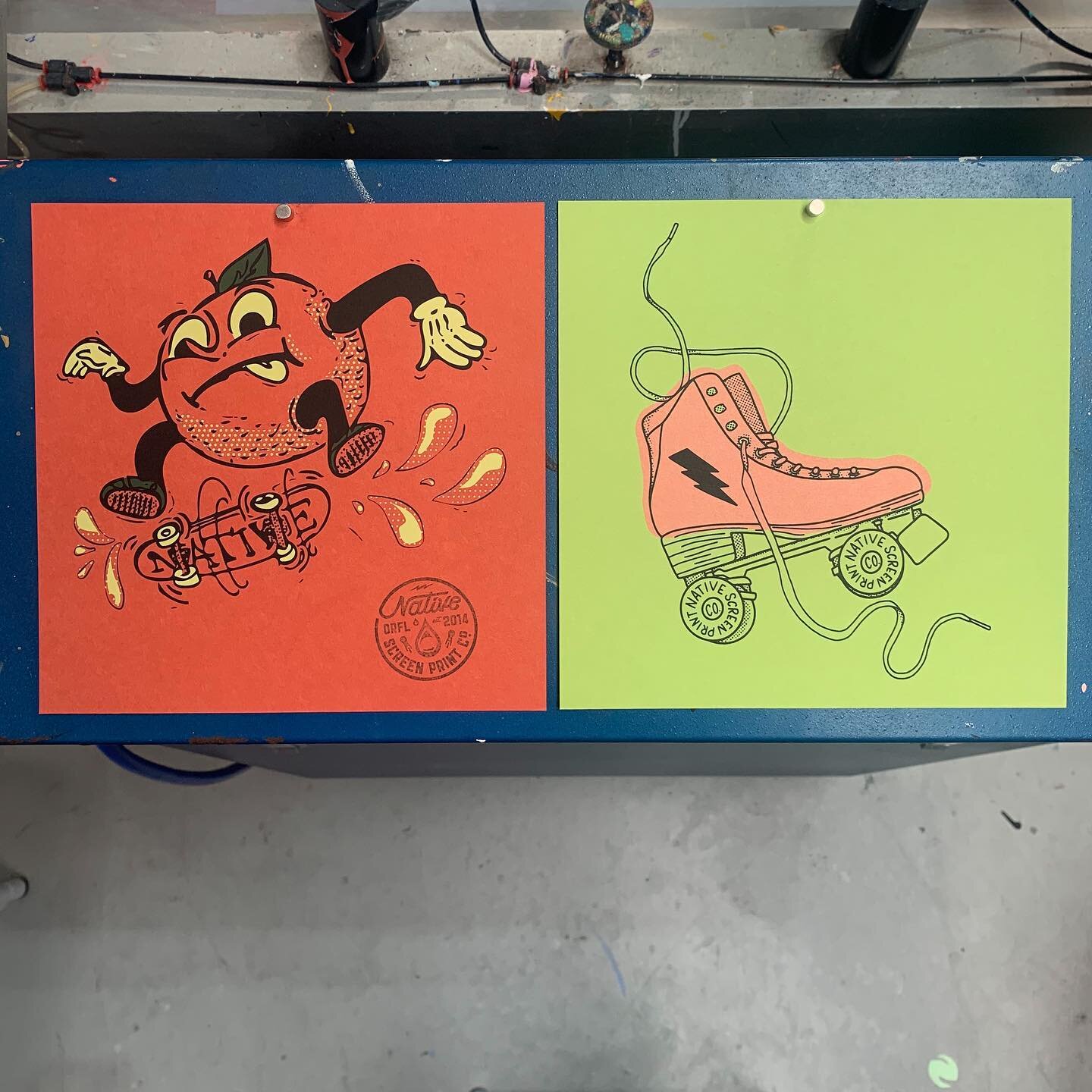 Skate &amp; Destroy!

Orange designed by @ha_chle &amp; roller skate designed by @katie_kicksass!
Printed on @frenchpaperco Orange Fizz and Limeade.
&bull;
&bull;
&bull;
&bull;
&bull;
#nativescreenprintco #screenprint #printmakers #graphicdesign #art