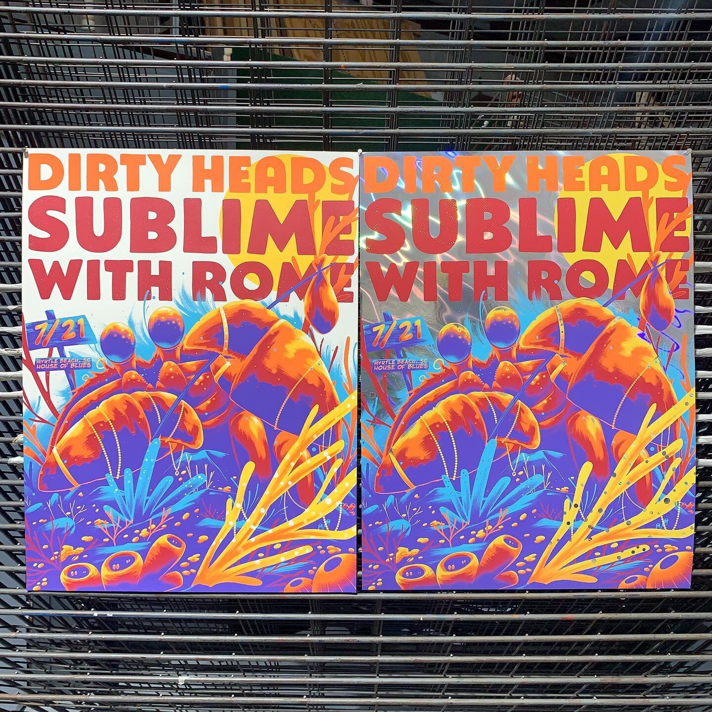 Super stoked on these amazing 5 color posters we got to print for @dirtyheads and @sublimewithrome summer tour!

Designed by @arnokiss

Printed on @frenchpaperco Madero Beach and foil variants on Brilliance Metallic Lava Foil
&bull;
&bull;
&bull;
&bu