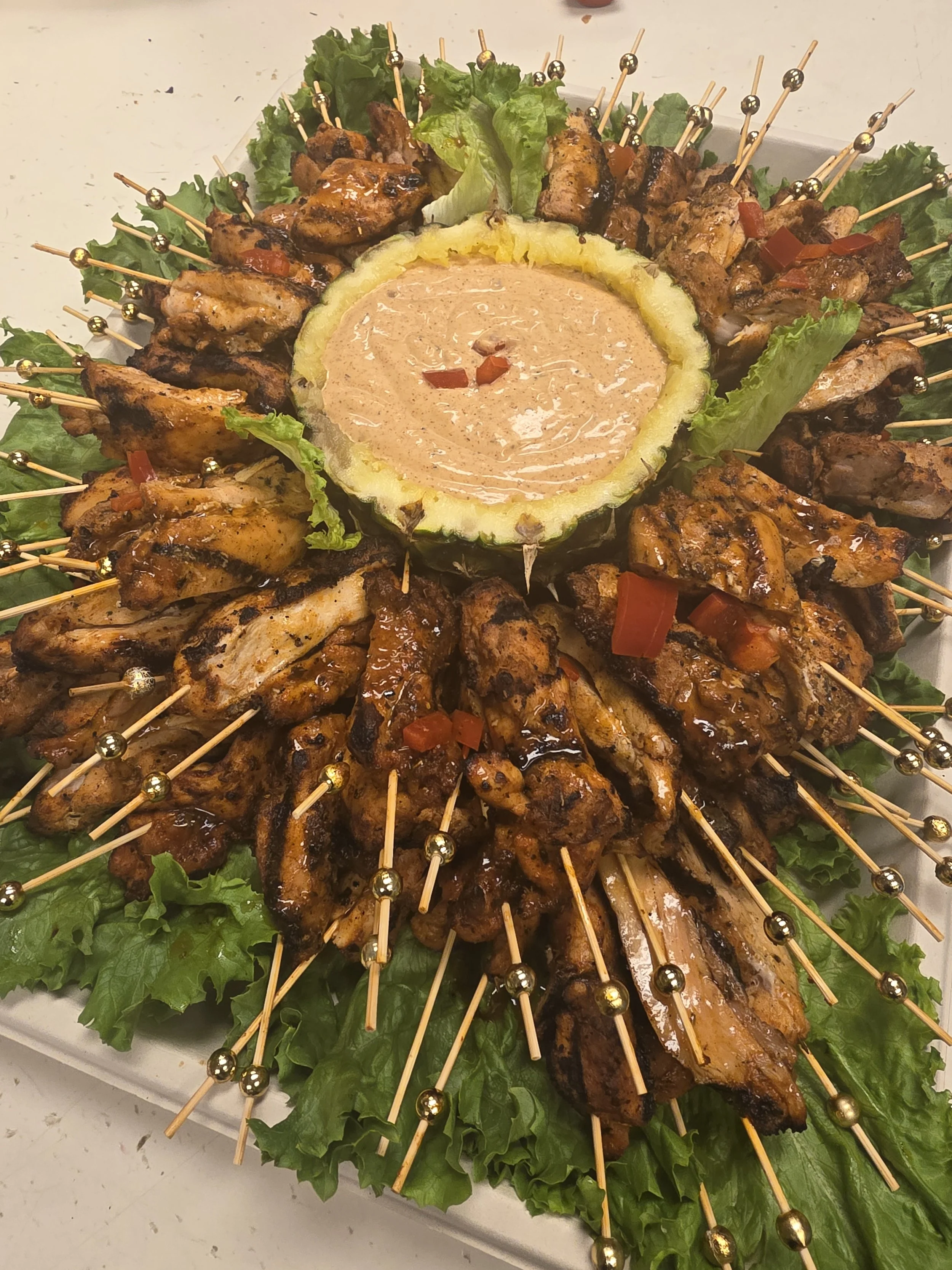 Red Curry Chicken Skewers Tray