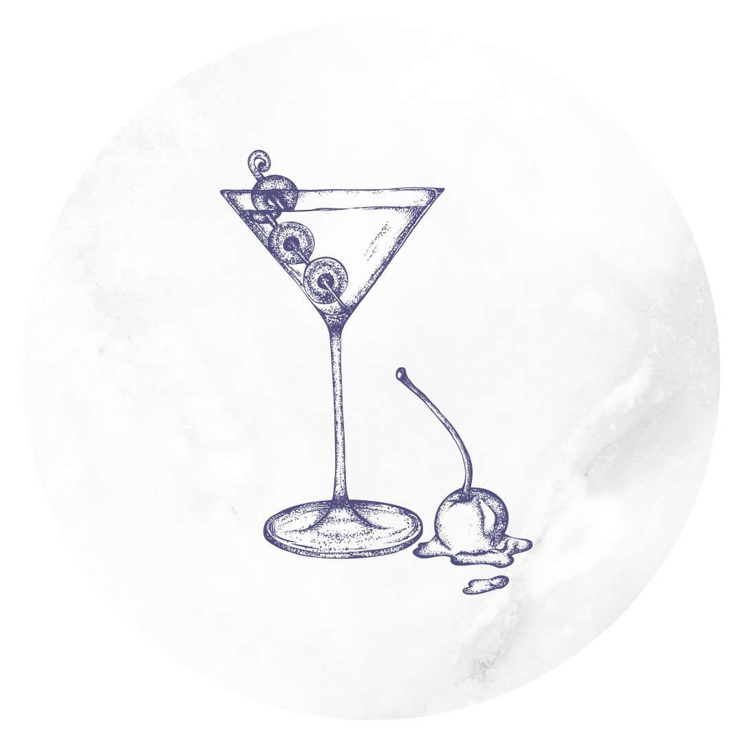 drawing of a martini glass for an instagram story highlight cover designer for service-based business art de cuisine in portland oregon