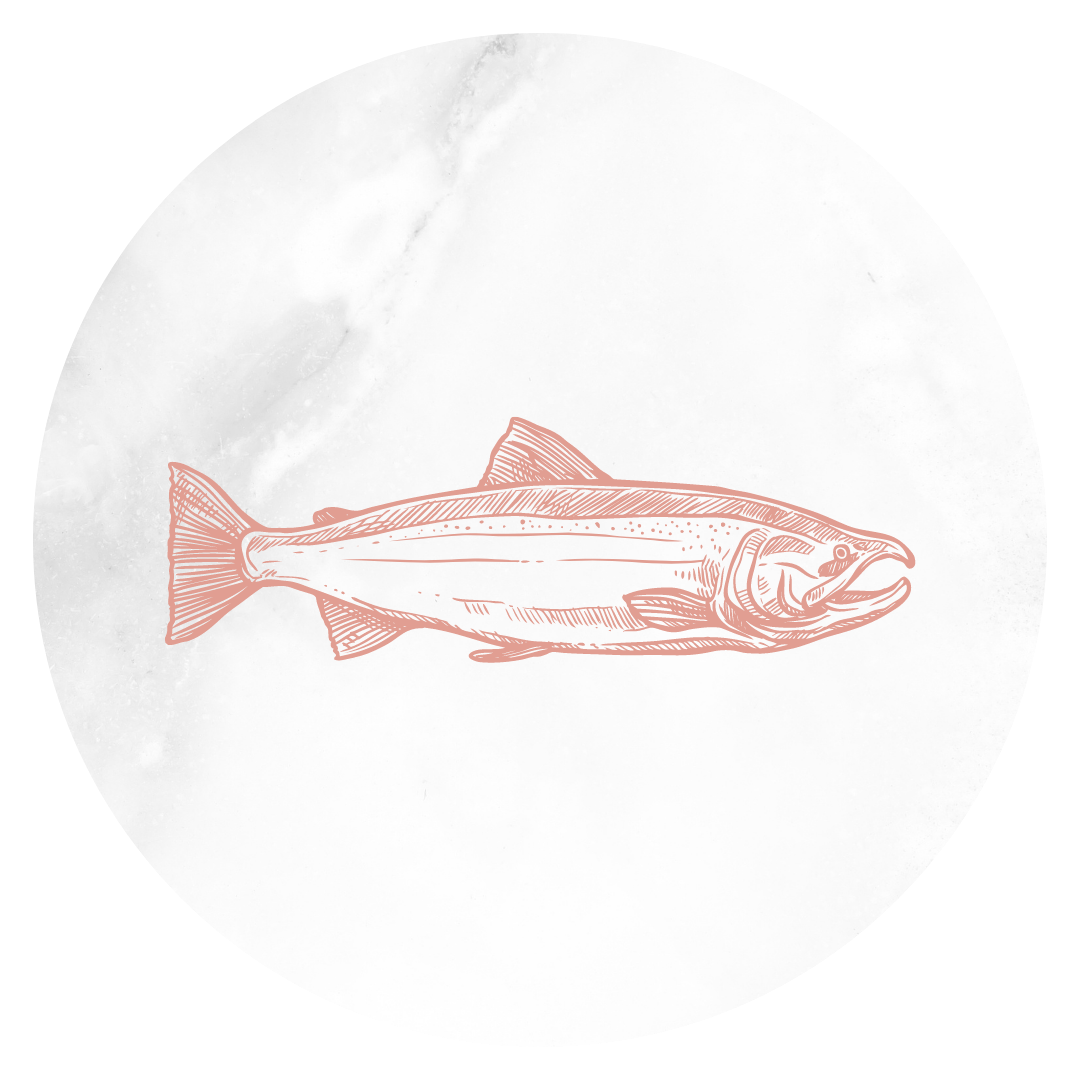 graphic of a fish for an instagram story highlight cover designer for service-based business art de cuisine in portland oregon