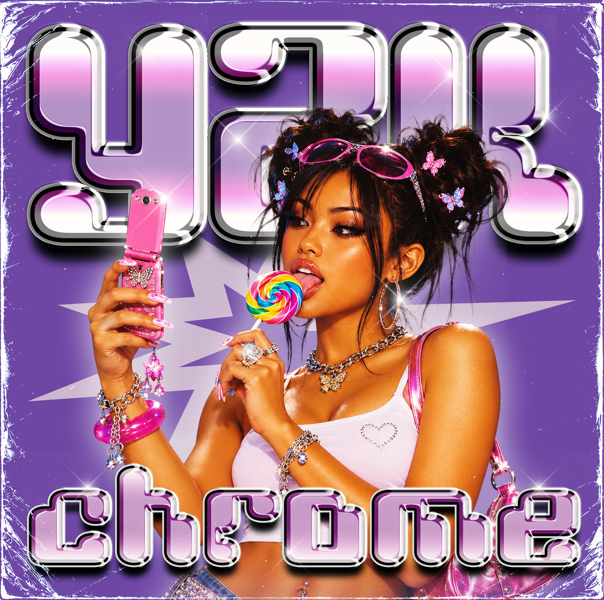 Y2K Hyper Chrome – 15 Photoshop Text Styles