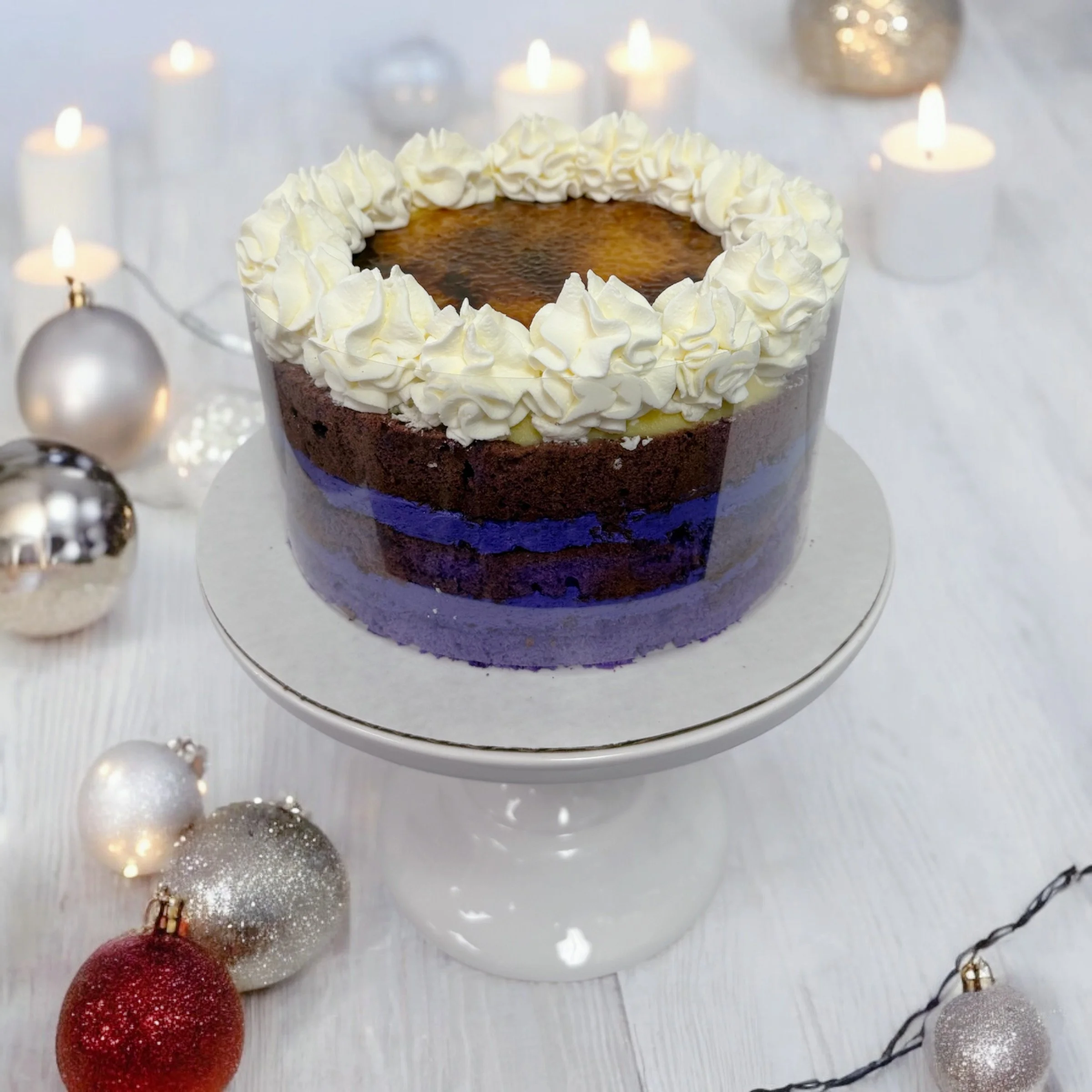 Ube-Creme Brulee Cake