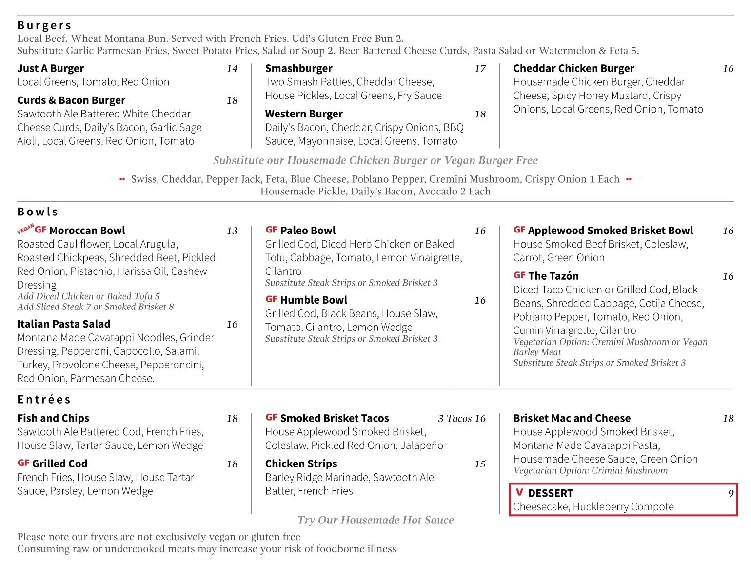 Food — Bitter Root Brewing