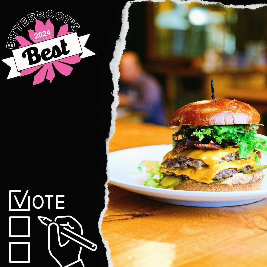Bitterroot&rsquo;s Best voting is live and you can vote everyday. Smash that link in our bio and help us take home some wins!
.
.
.
#bitterrootsbest2024 #localfood #supportlocal #bestburger #hamtownsfinest #doublesmash #thelastbestbrew