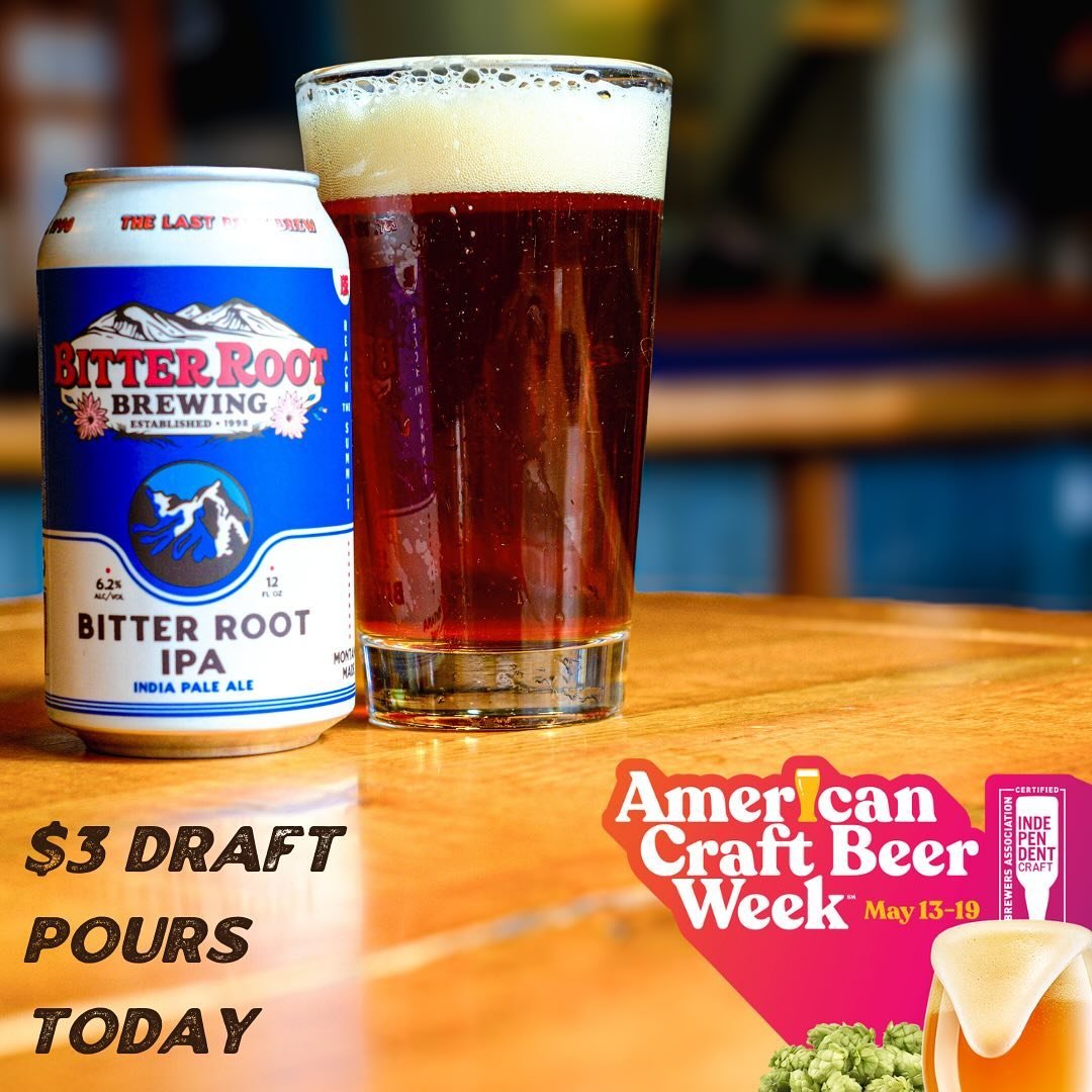 We have some food pairings today with our timeless classic Bitter Root IPA. They are also only $3 a pint!
.
.
.
#americancraftbeerweek #hamtownsfinest #classicipa #montanacraftbeer #humpday #comeondown