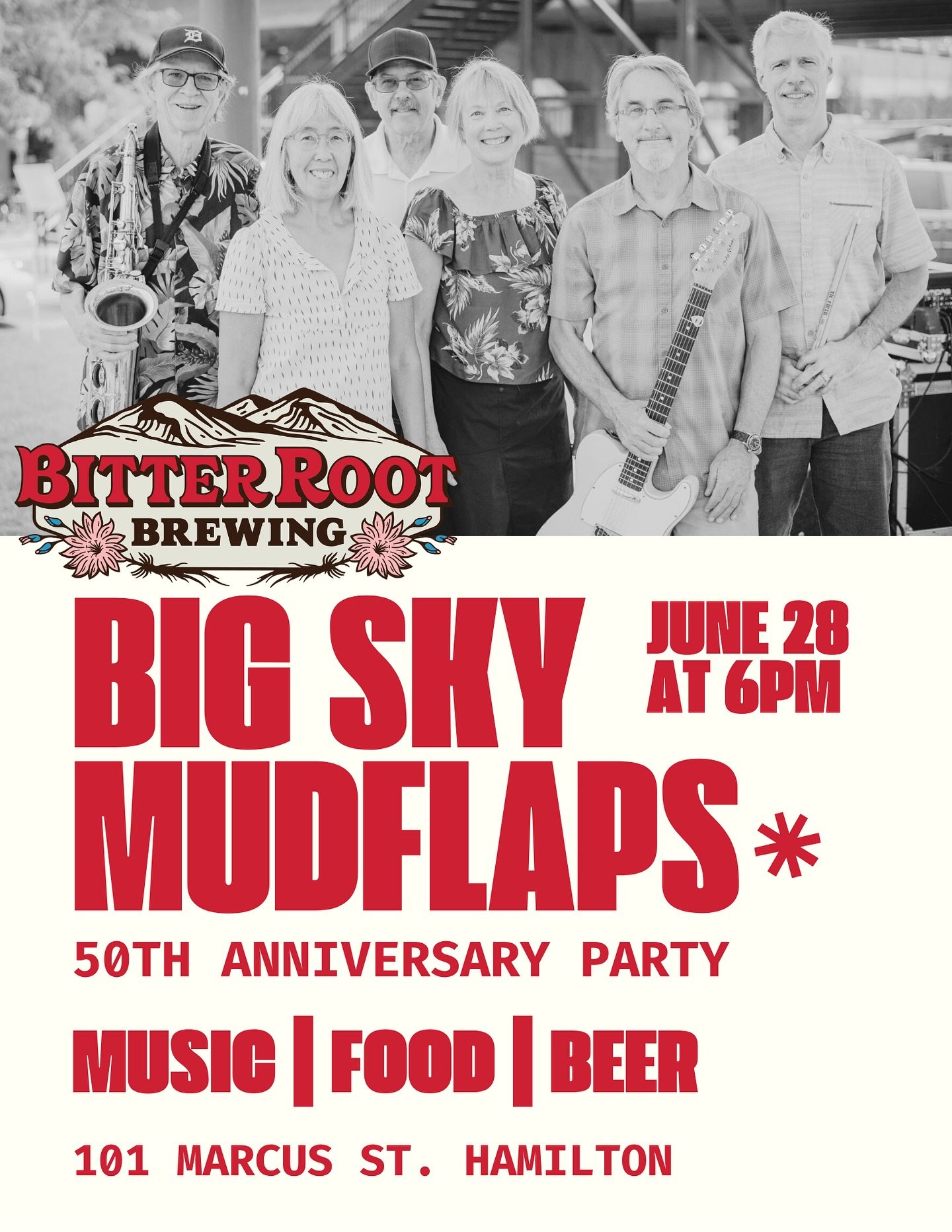 Our beloved Big Sky Mudflaps will be playing their 50th Anniversary with us on Saturday night! 

Come on down, get here early, and help us celebrate 50 amazing years of the Mudflaps!
.
.
.
#mudflaps #hamtownsfinest #localmusic #supportlocal #eatlocal