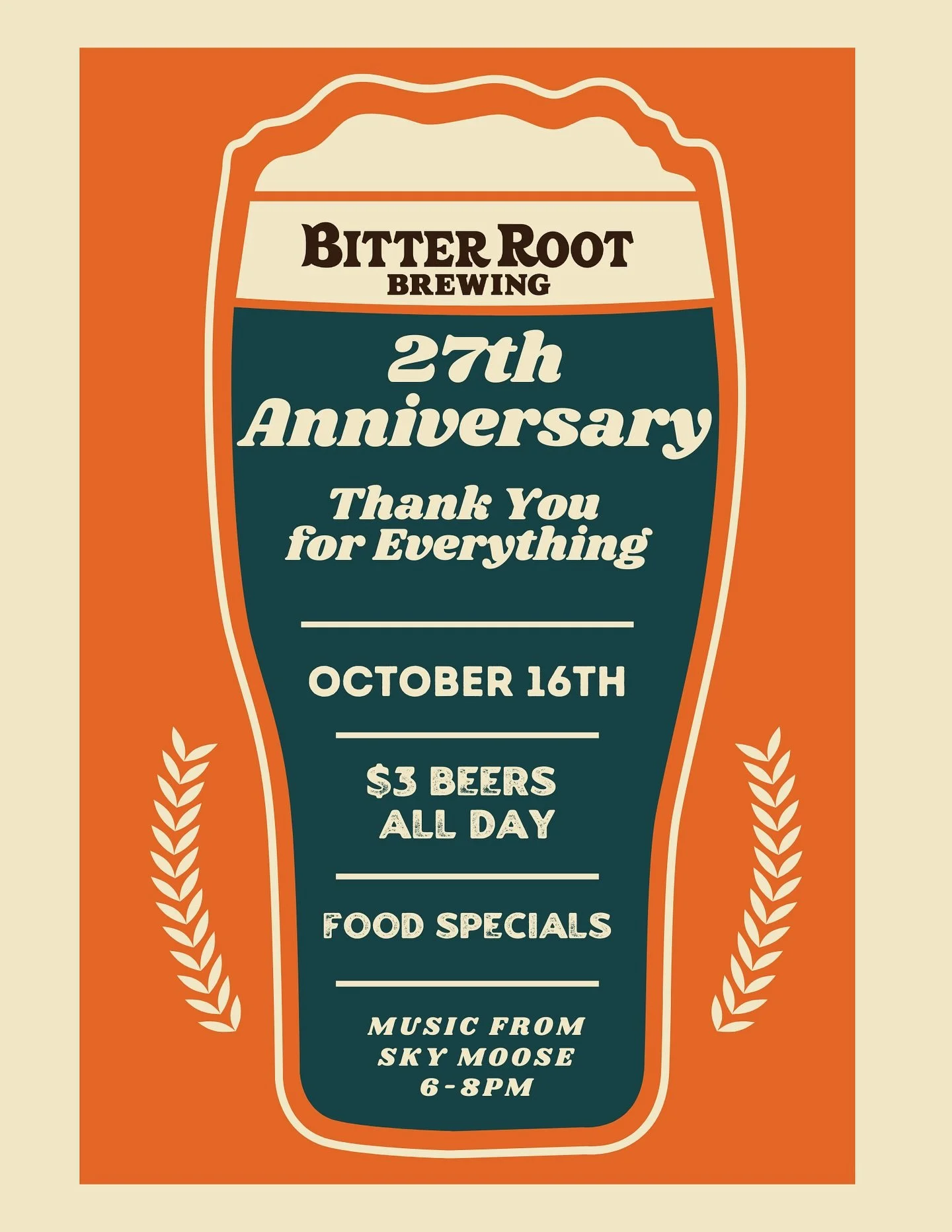 Let&rsquo;s boogie down on Thursday and celebrate our customers for the 27th Anniversary of the brewery!

Cheap beers, good food, and a special performance from Sky Moose starting at 6pm
.
.
.
#anniversary #comecelebrate #27yearsold #hamtownsfinest #