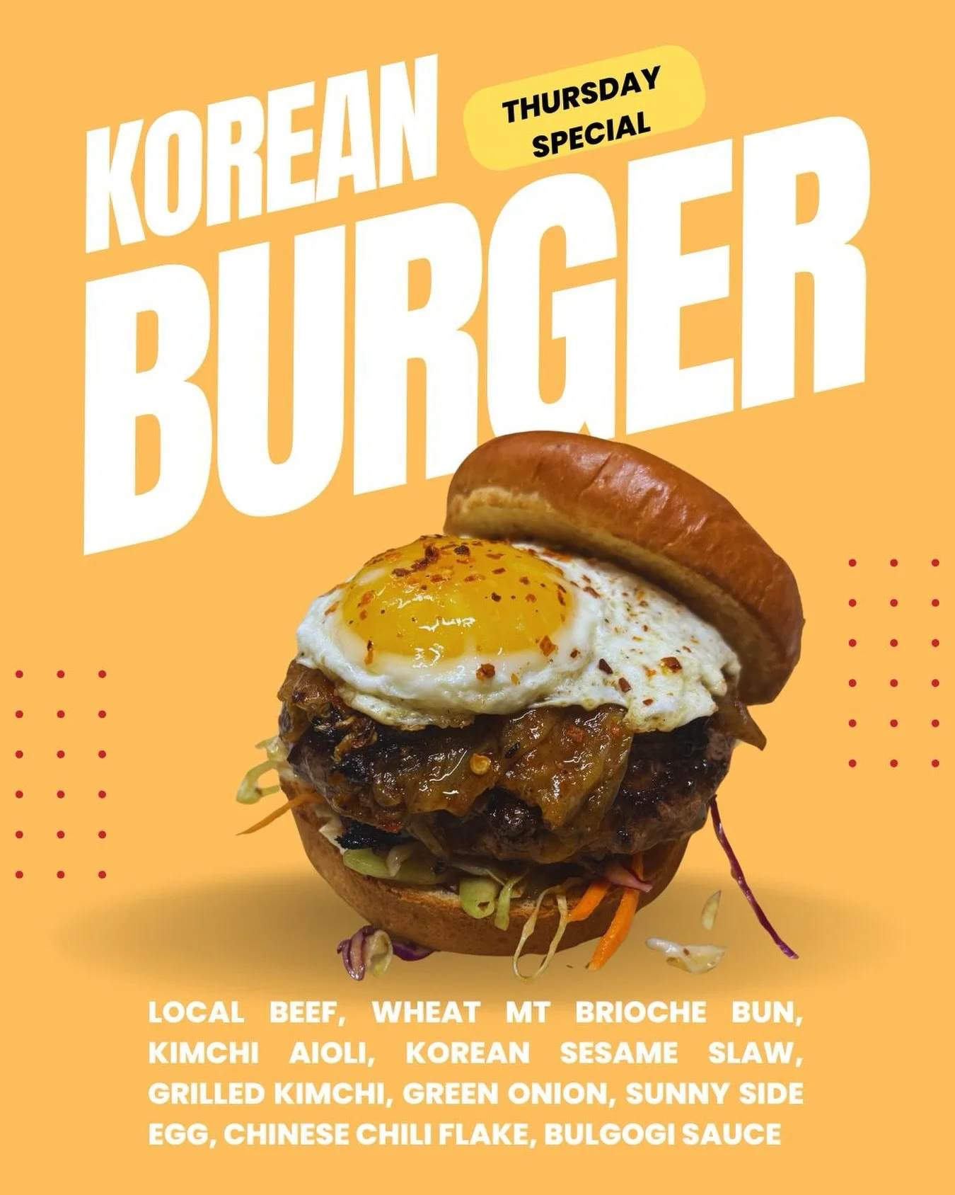 Dinner plans?!
.
.
.
#koreanburger #kimchi #montanamade #getsome #eatlocal #supportlocal #drinkmontanabeer #hamtownsfinest
