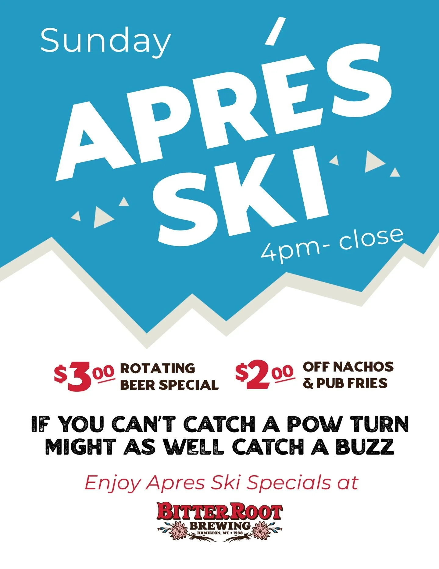 It&rsquo;s a beautiful Sunday and we hope you got to spend some time outside! 

Regardless of the activity, you should come Apres with us!

Cheap beer and shareable menu items are happening at 4pm!
.
.
.
#apr&egrave;s #apr&egrave;sanything #getoutsid