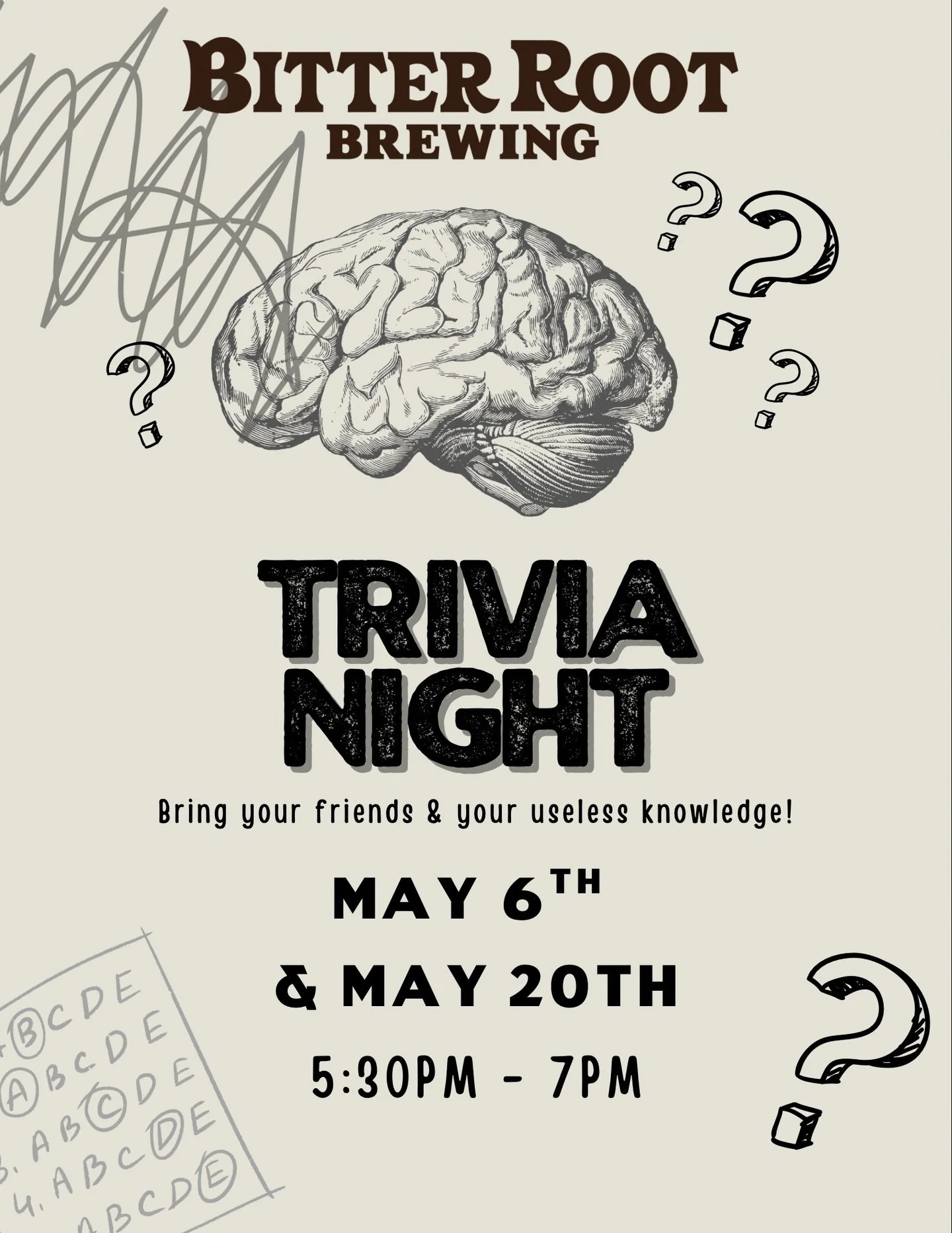 Calling all the nerds in the root. Kitchen is closed tomorrow but we&rsquo;ll be open at 4 for beers and trivia kicks off at 5:30
.
.
.
#nerds #trivianight #hamtownssmartest #kitchenclosed #drinklocalbeer