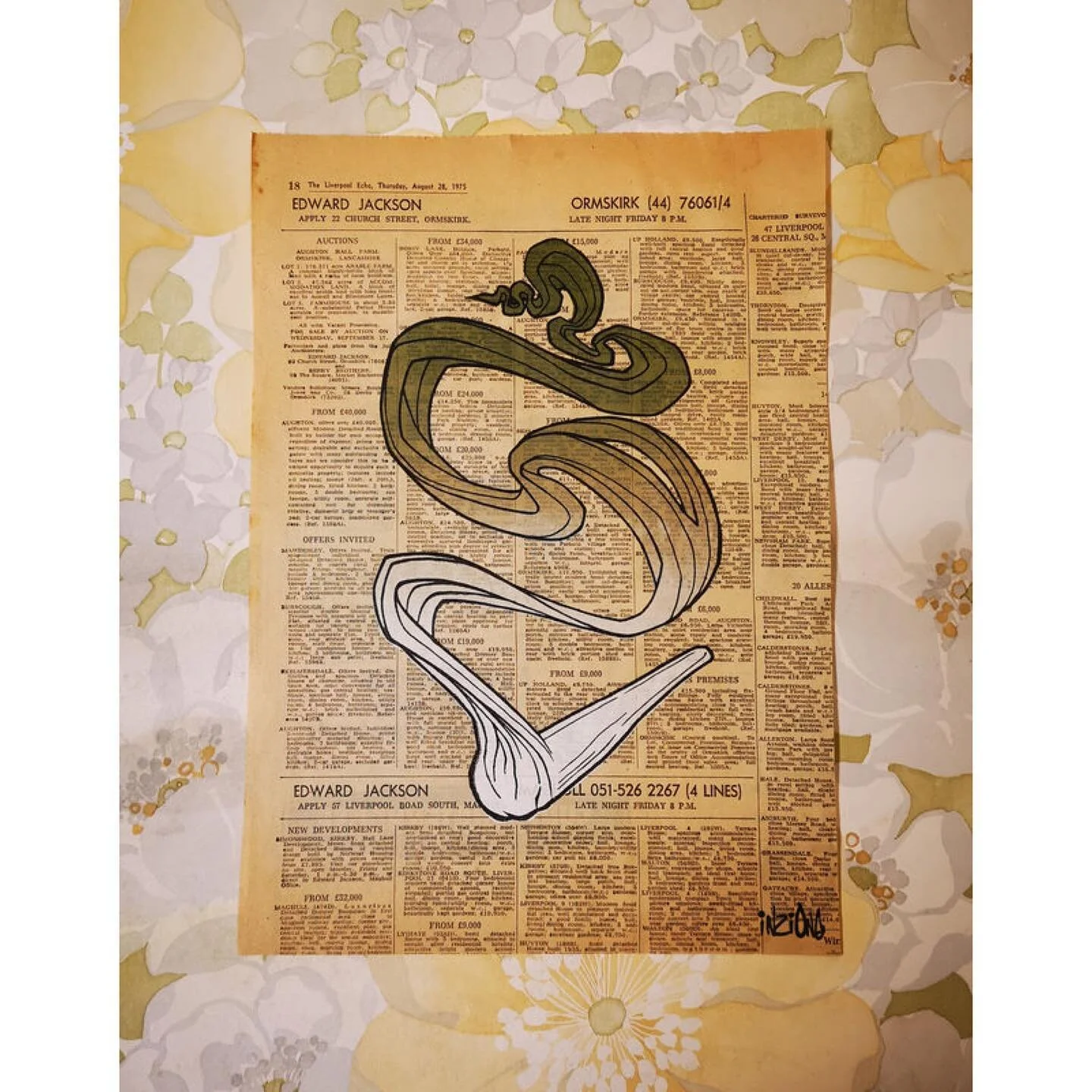 THE MORNING PAPER
By our in-house muralist @inzione 

Hand pulled screenprint on The Liverpool Echo, Thurs, Aug 28th 1975. 

Prints available now- Link in Bio👆

#illustration #screenprint #graphicartist #ladieswhopaint #itsnicethat #printspotters #a