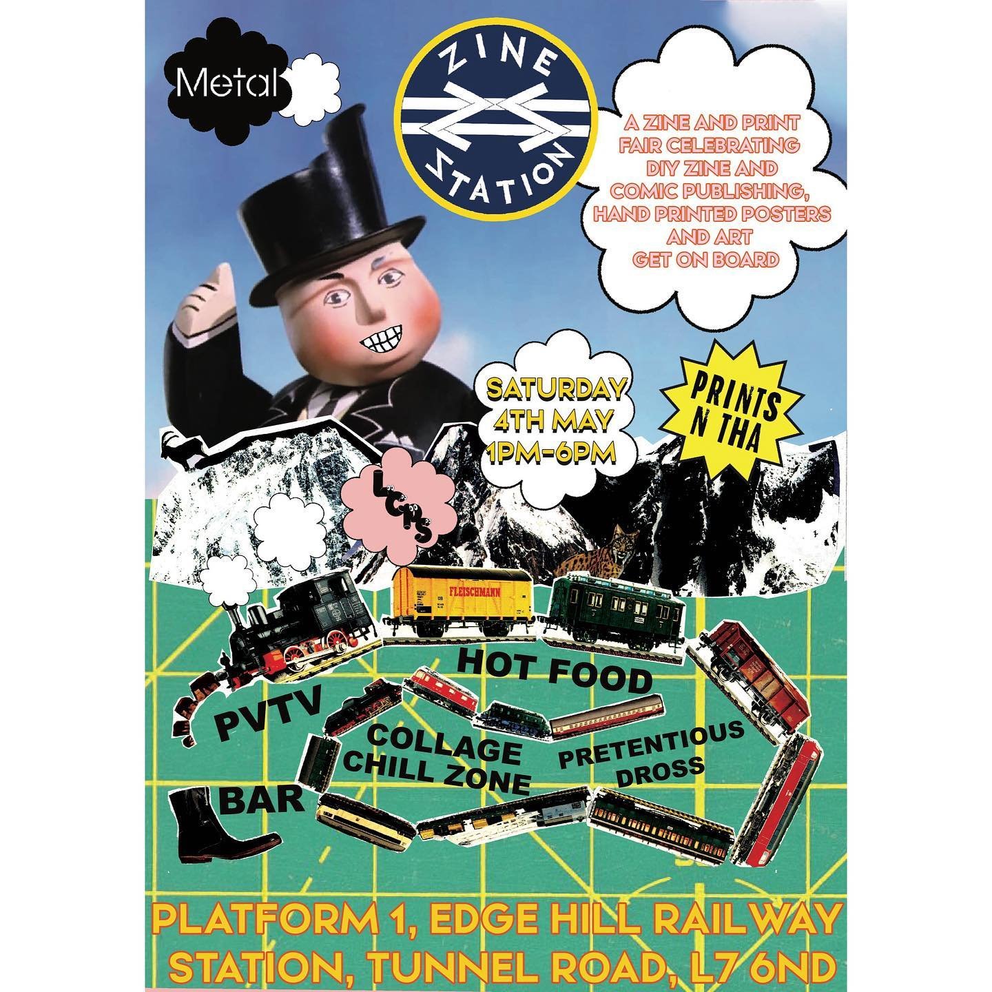 Choo Chooo&hellip;.. Next stop ZINE STATION, All aboard! 
On Saturday 4 May, Metal Liverpool, LCPS and Prints N Tha will be hosting an alternative Zine and Print fair.  Celebrating DIY publishing, zine, print and comic culture in Liverpool and Mersey