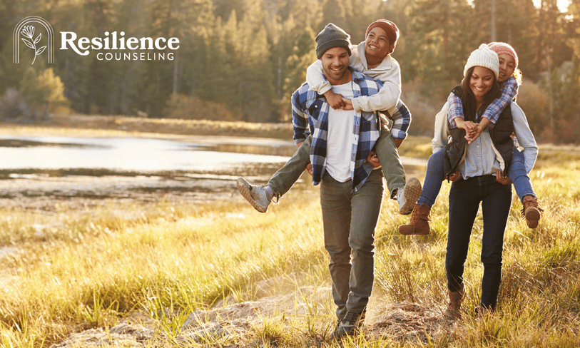 Happy family walking together after OCD therapy in San Diego, CA