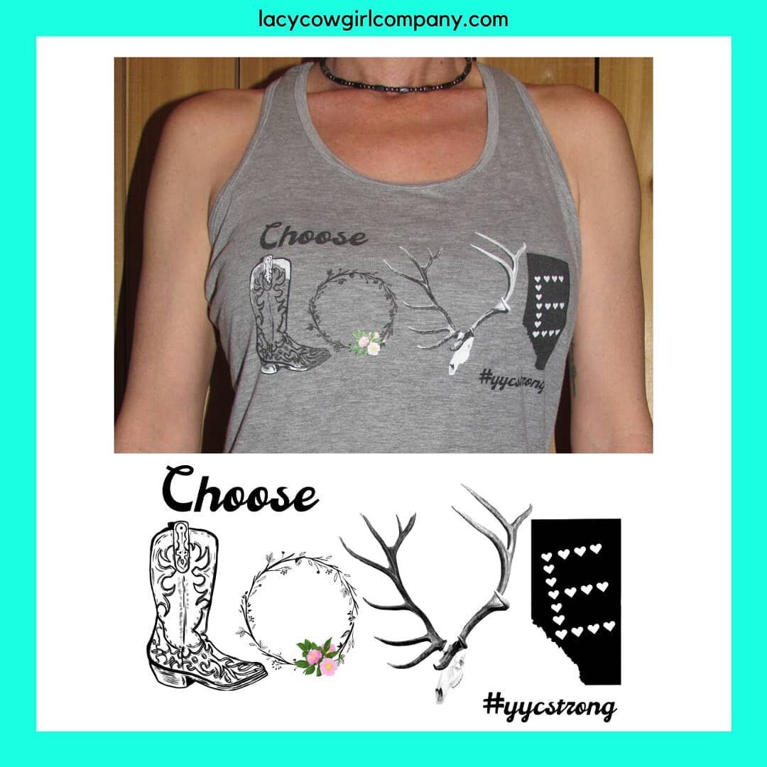 New! Order your tank top now to remember the love being shared in the quarantine of 2020! 6 styles to choose from - women's tank tops and men's T-shirts - available at lacycowgirlcompany.com! ***And $5 from every shirt purchase is donated to the Calg