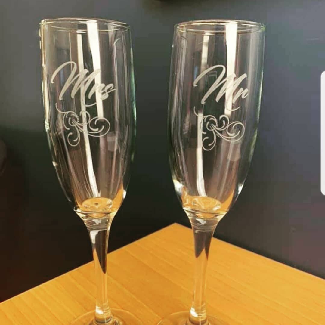 Mr. &amp; Mrs. Champaign glasses!!