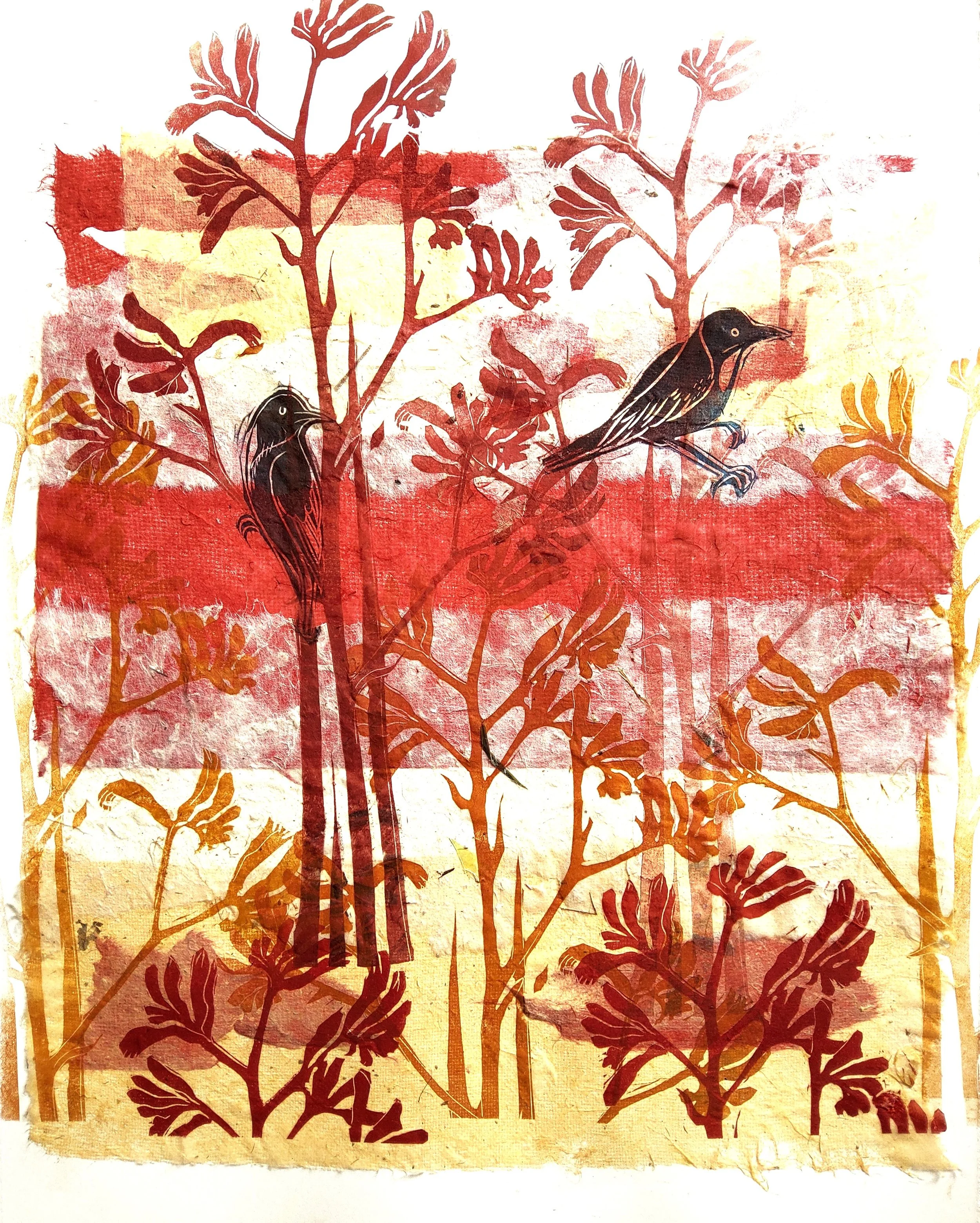 22. Kangaroo Paw with Birds | 550mm x 420mm