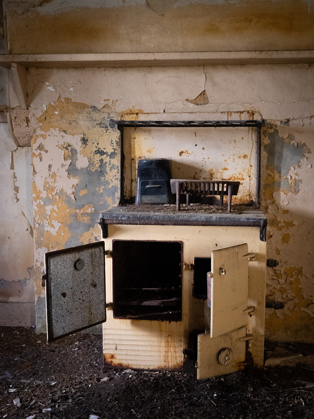 The kitchen in one of the abandoned farm houses. The people who lived here were Jeannie's neighbours.