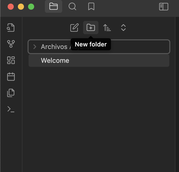 Crear un nuevo directorio en Obsidian