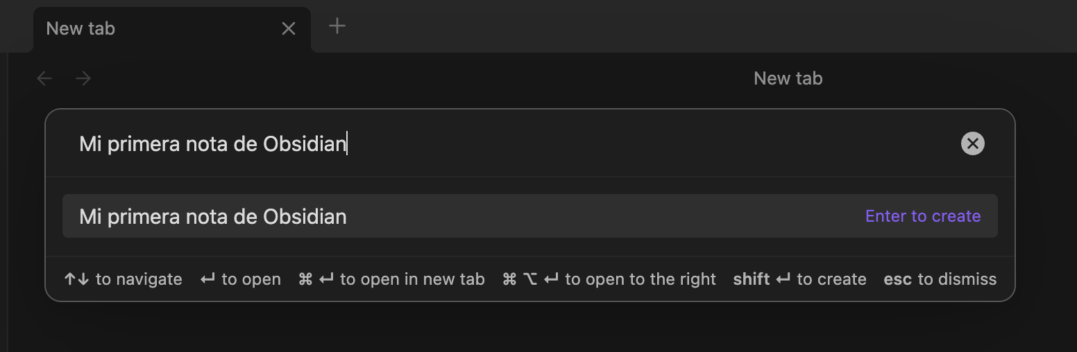 En Obsidian, utilizar Go to file (Cmd + O), helps to reduce duplication of notes when creating new ones.