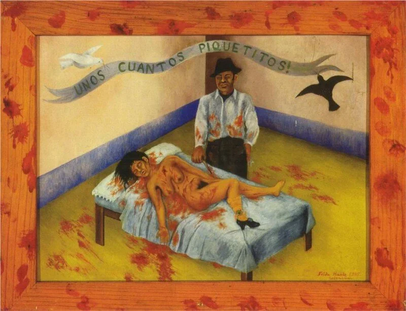 Unos cuantos piquetitos (A Few Small Nips) — https://www.fridakahlo.org/a-few-small-nips-passionately-in-love.jsp