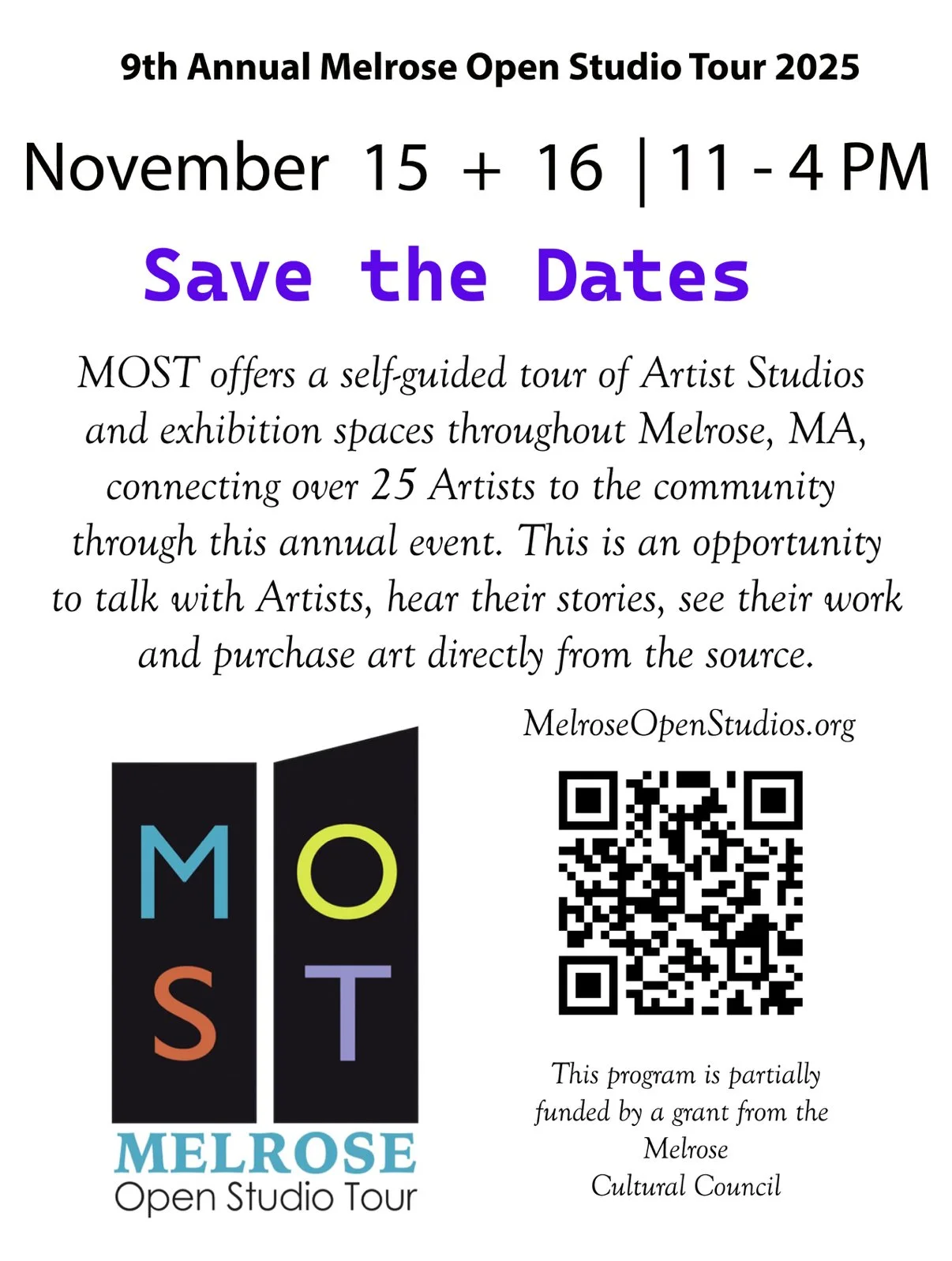 9th Annual Melrose Open Studio Tour 2025