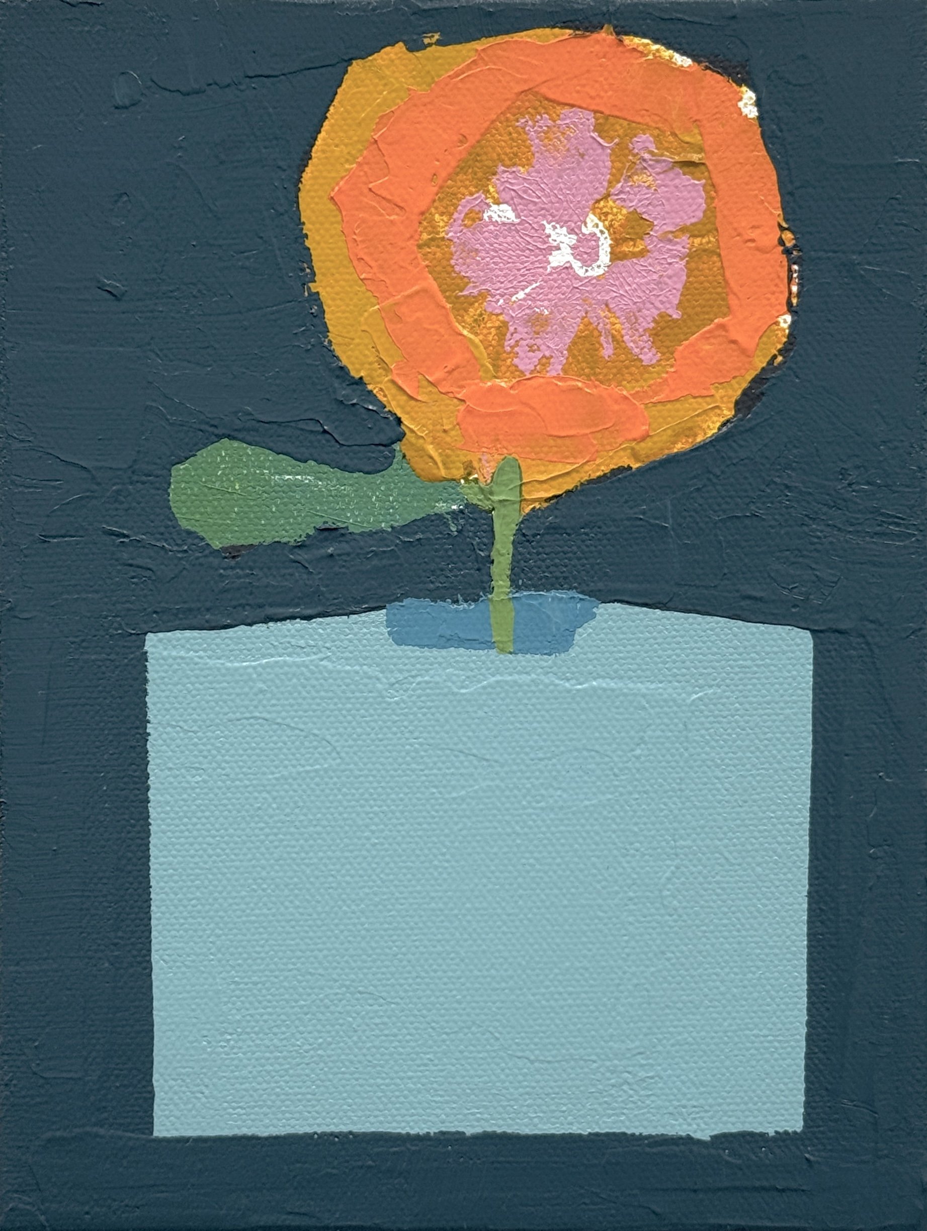 geometric vessel with flower, 8x6