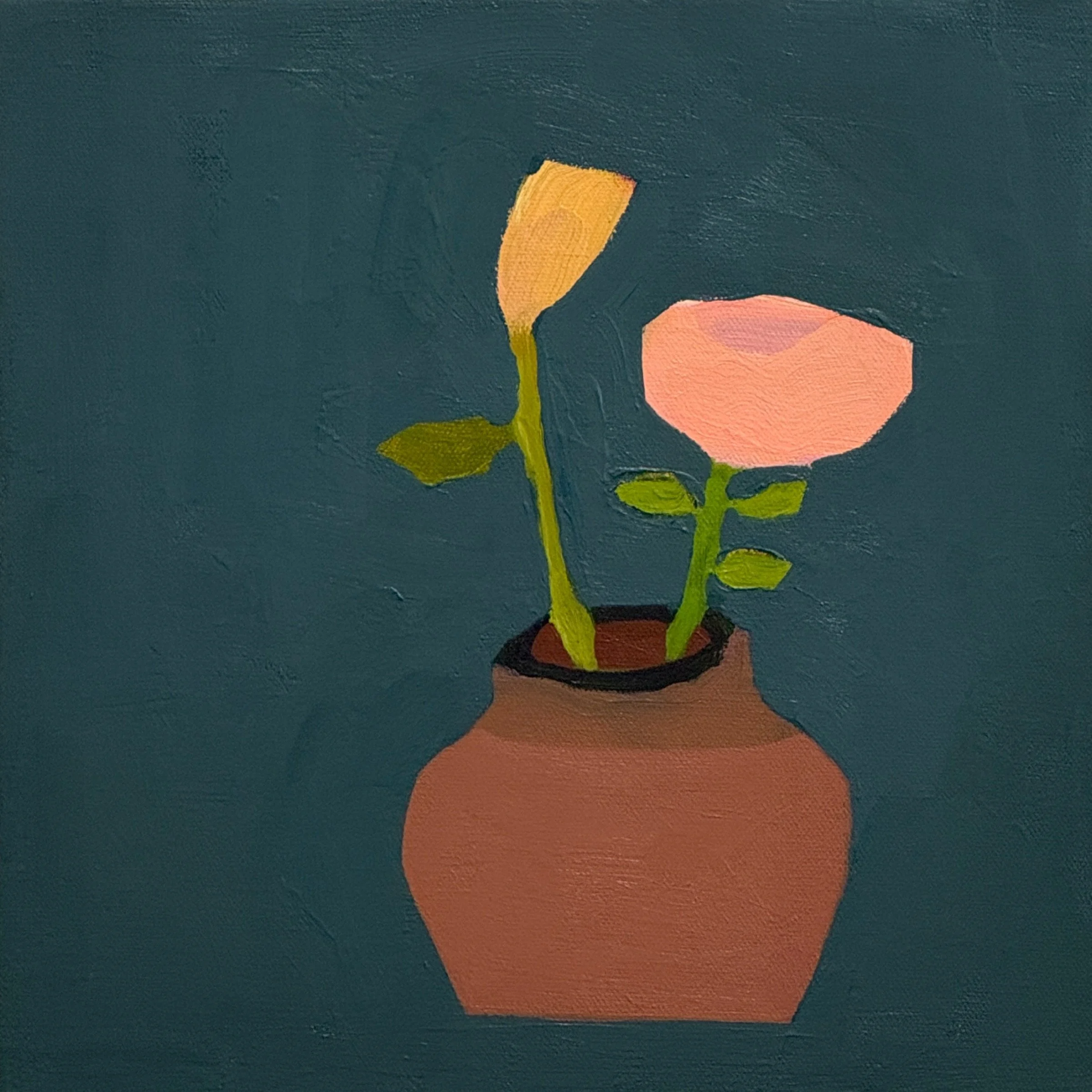 flower friends and a vessel, 12x12