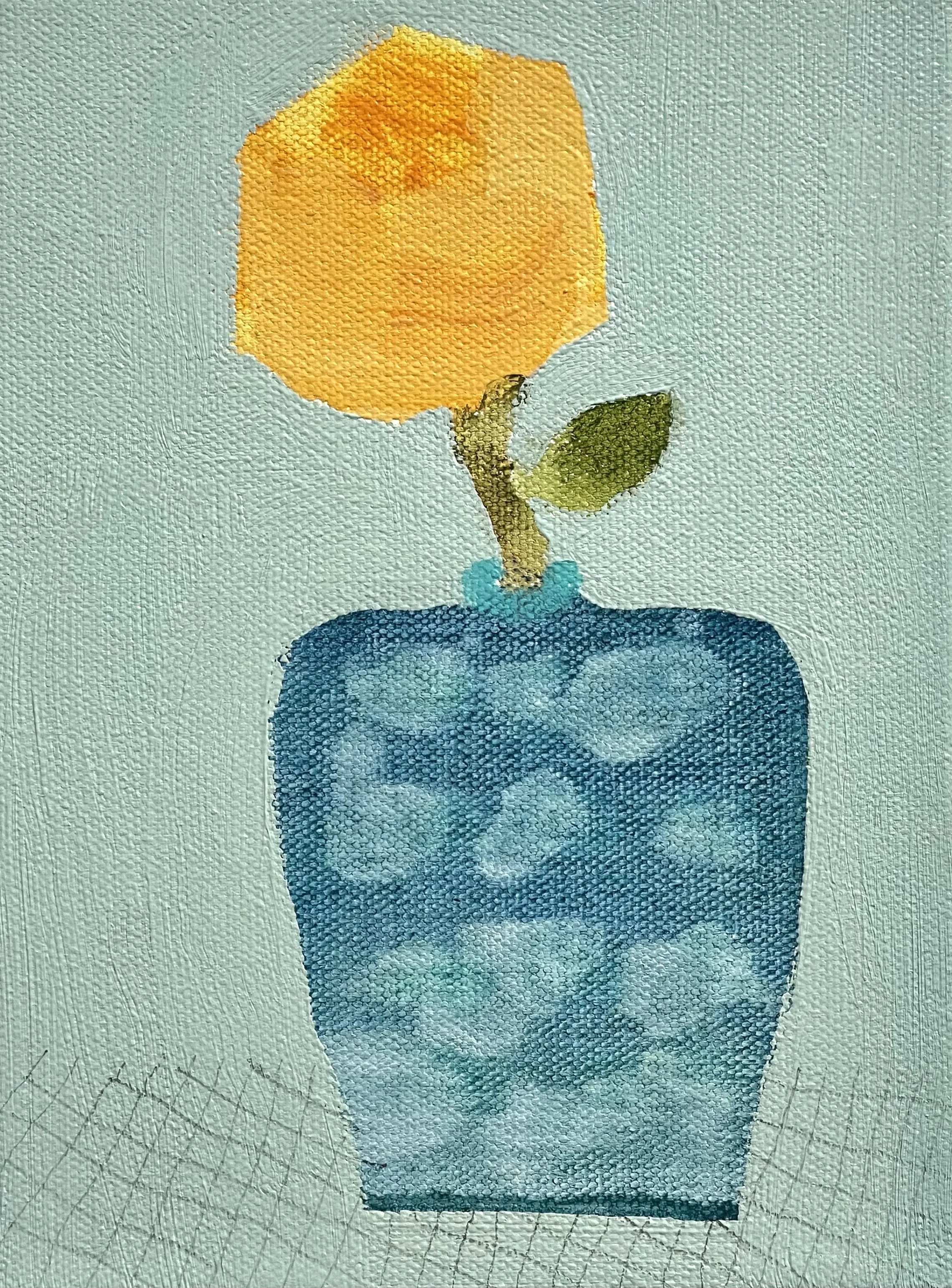 cloud vessel with orange rose, 8x6