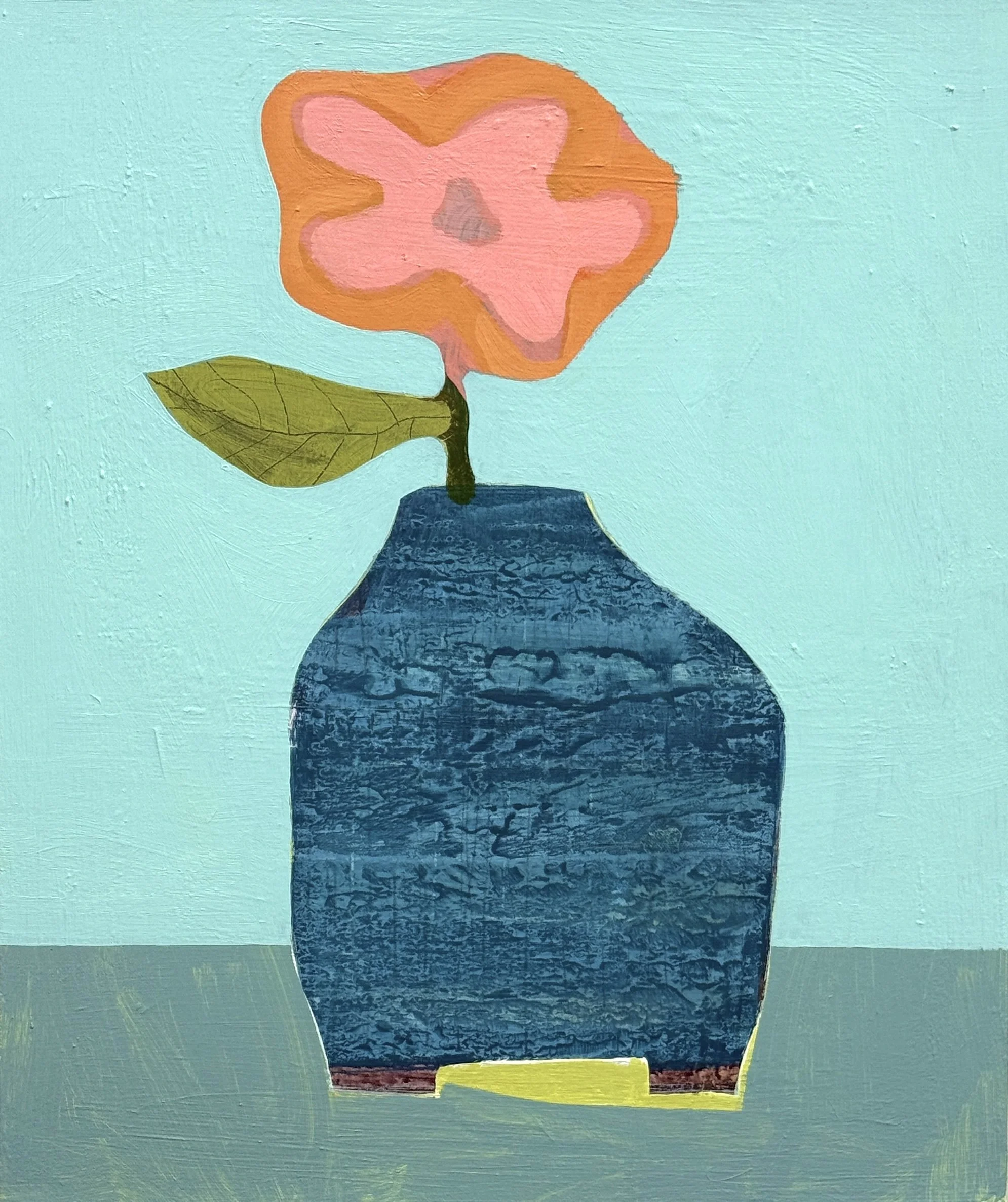 still life with pink and orange flower, 24x20, (sold)