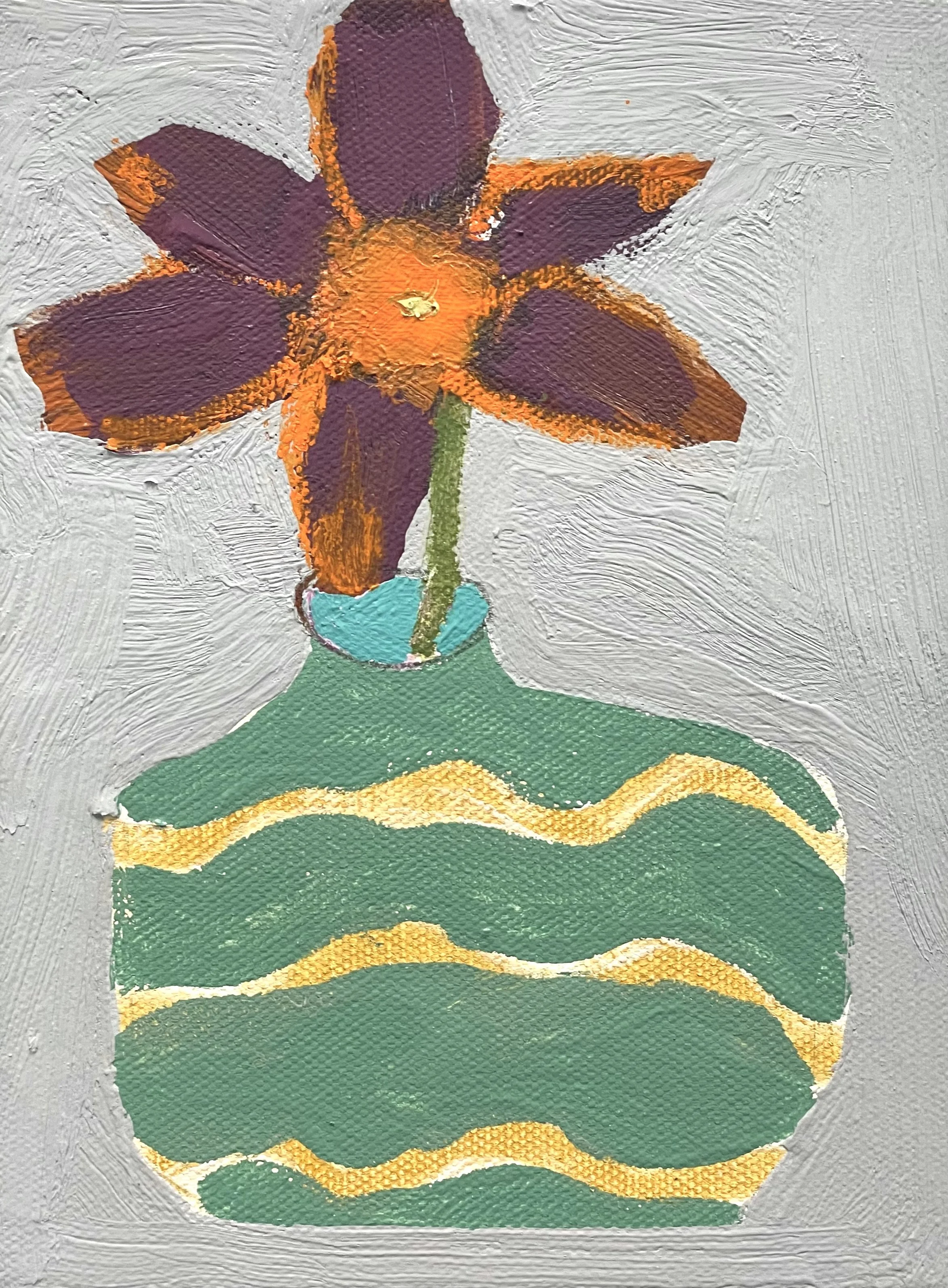 fanciful vessel with lily, 8x6