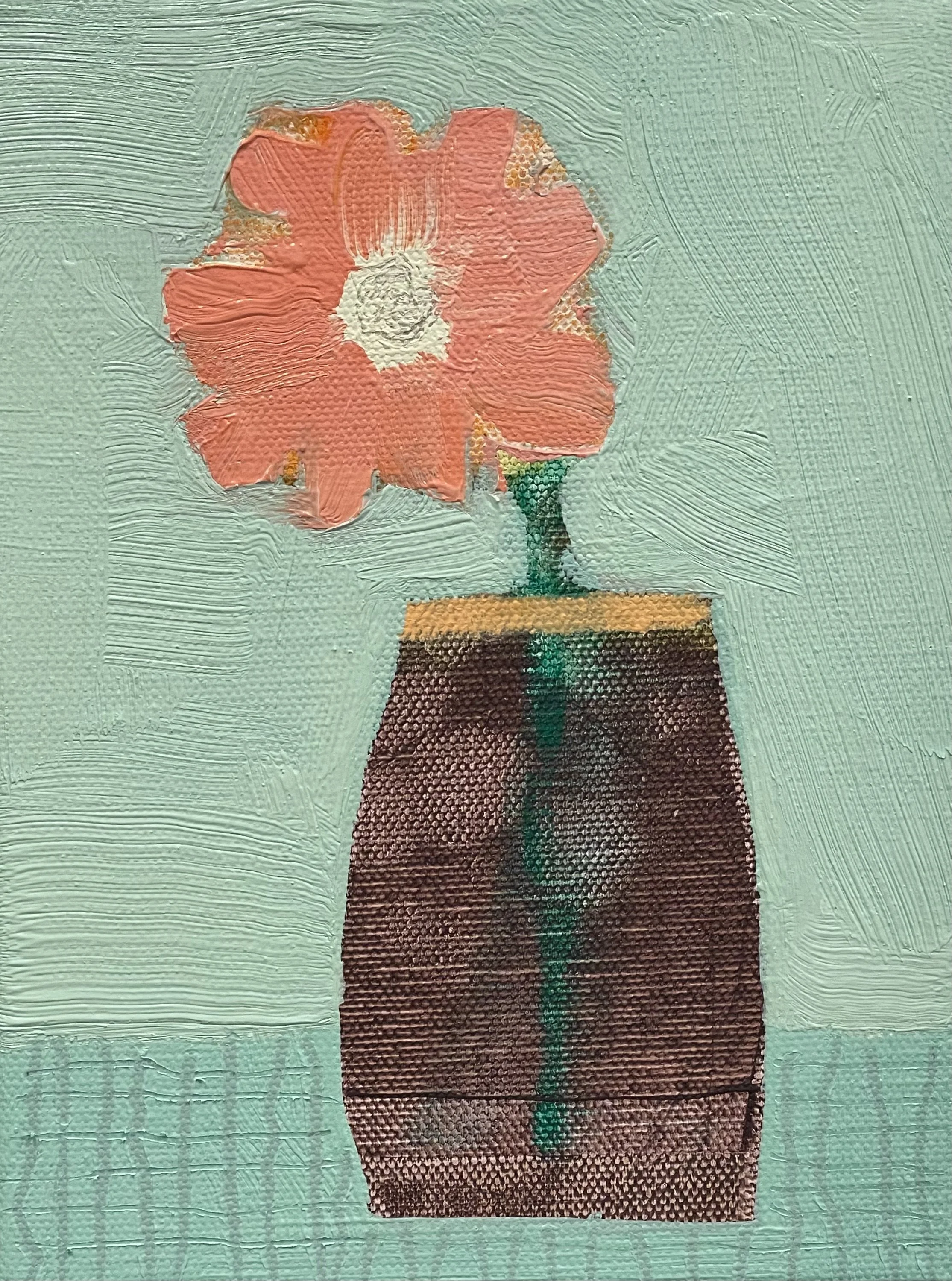 dark vessel with bright flower, 8x6