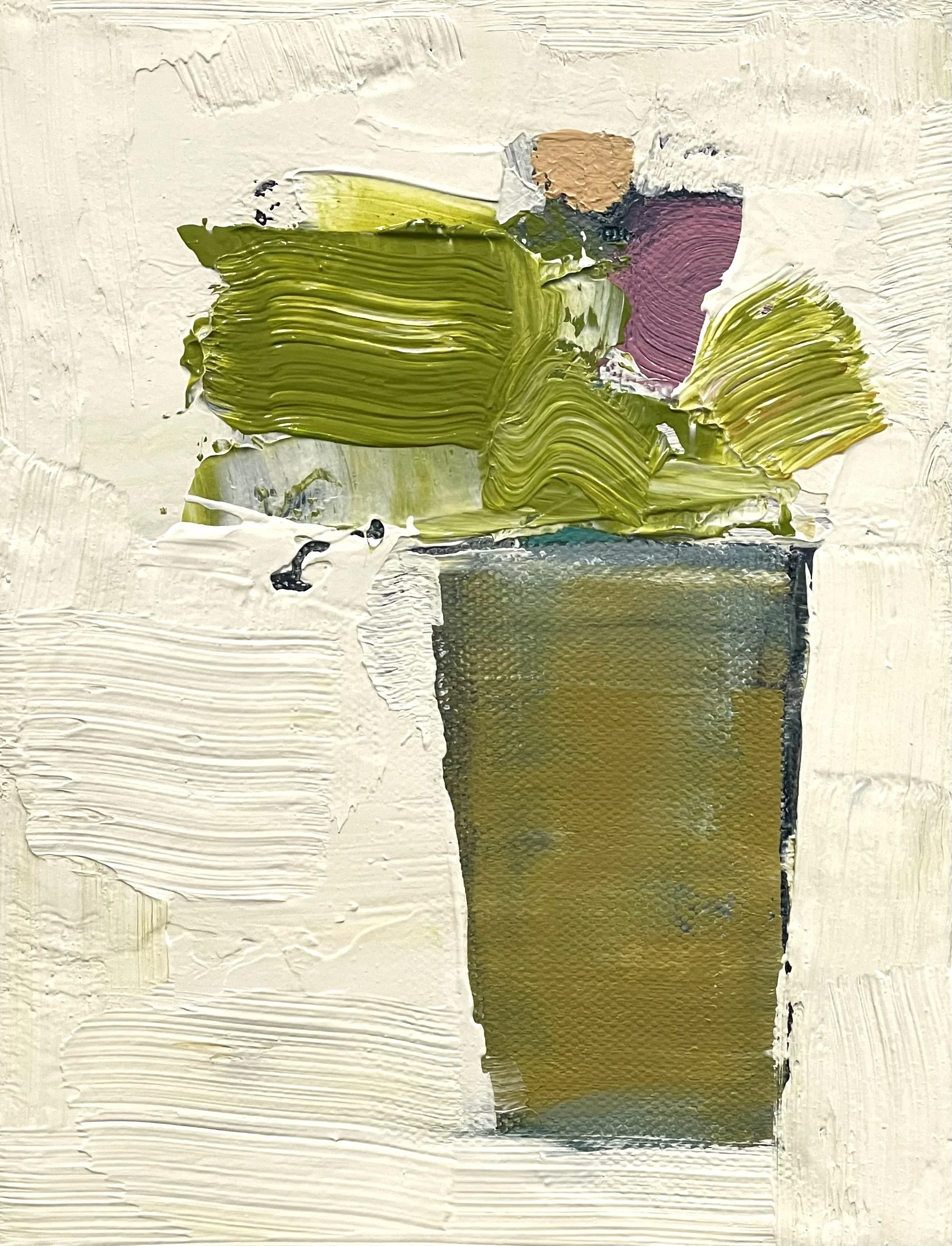 vessel with flowering plant, 8x6, (sold)