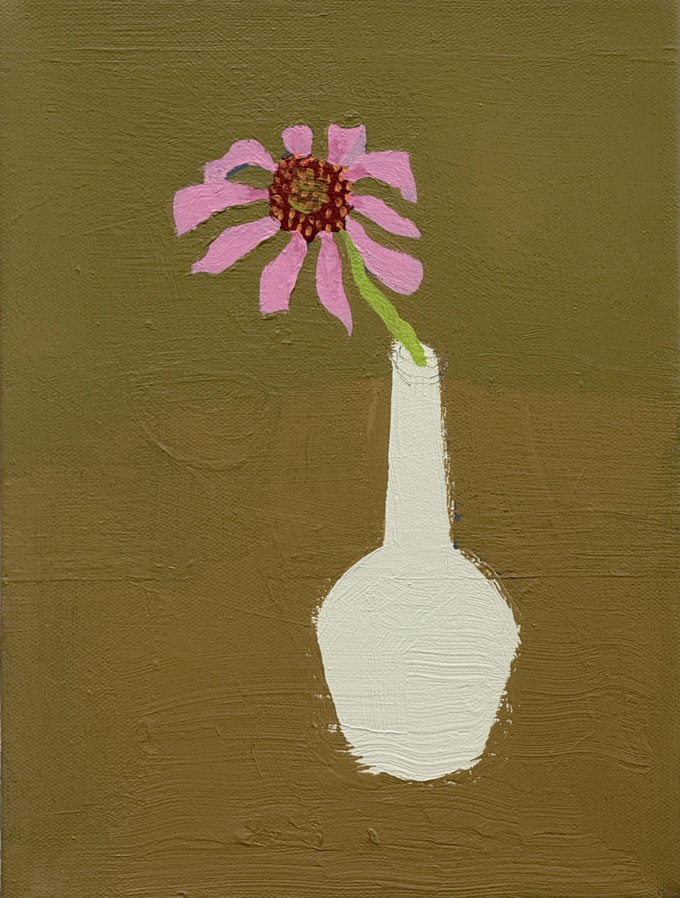 echinacea stem in a white vessel, 12x9