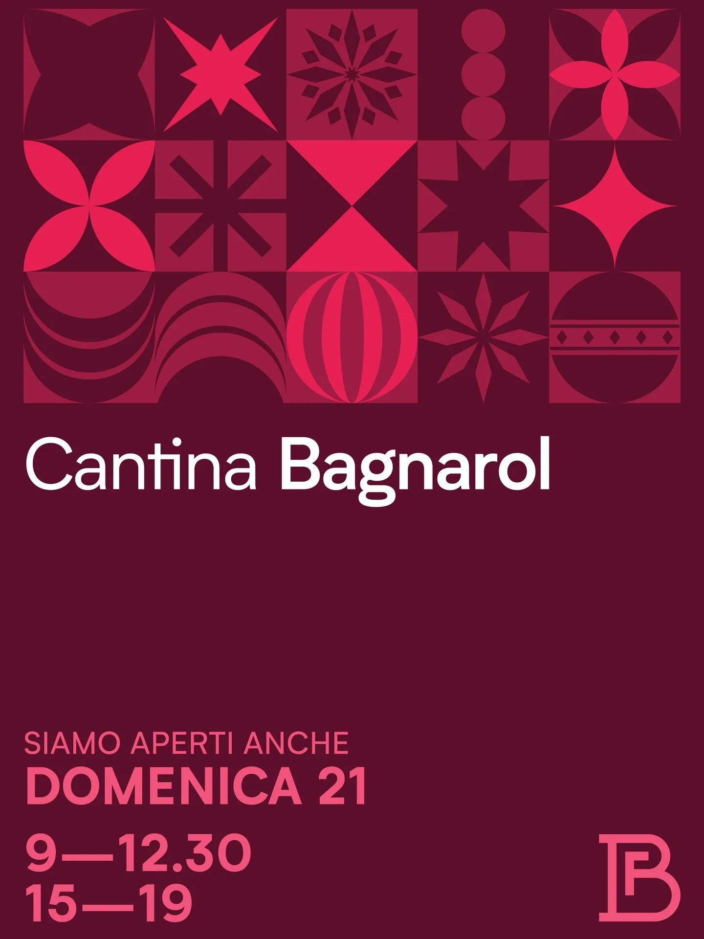 &Egrave; tempo di scegliere gli ultimi regali. 
La Cantina Bagnarol sar&agrave; aperta anche domenica 21 dicembre, con i consueti orari: 9 &mdash; 12.30 &middot; 15 &mdash; 19

In occasione delle festivit&agrave;, saremo chiusi nei giorni 25, 26, 28 