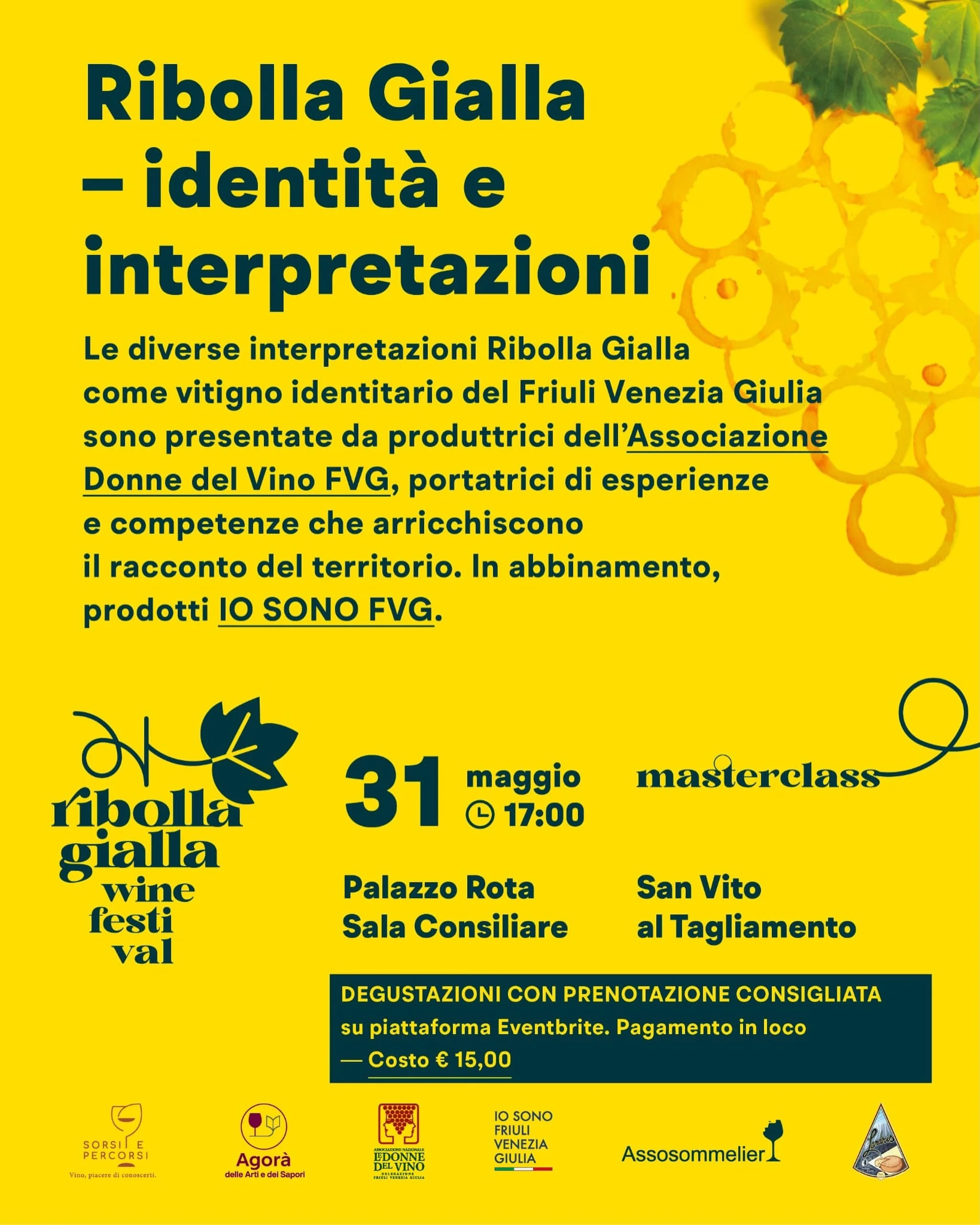 Il 31 maggio, alle ore 17, Palazzo Rota a San Vito al Tagliamento ospita una masterclass con degustazione dedicata alla Ribolla Gialla delle produttrici dell&rsquo;associazione Donne del Vino FVG. Tra di loro, Marcella Vadori della Cantina Bagnarol, 
