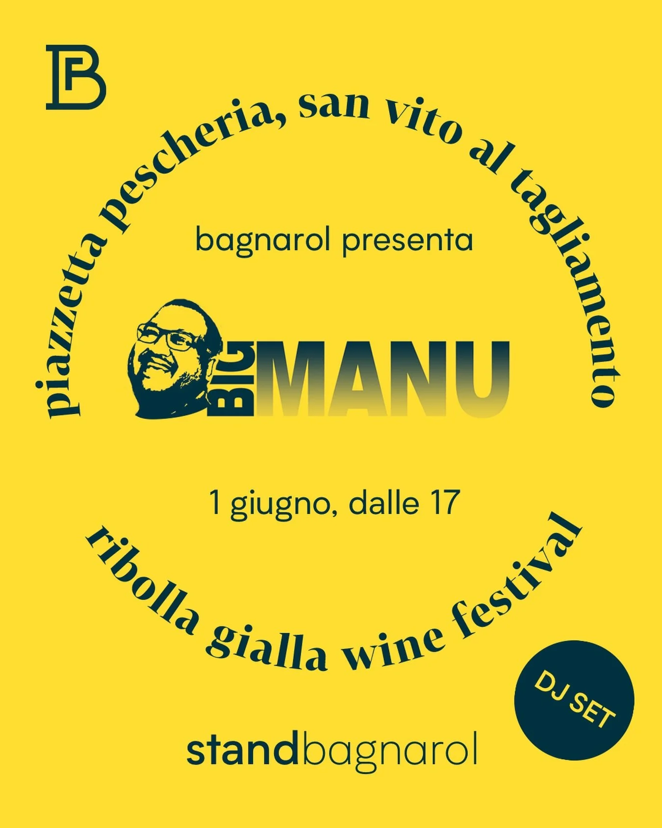 Luned&igrave; 1 giugno, dalle ore 17, Big Manu porta il suo dj set allo stand Bagnarol al Ribolla Gialla Wine Festival, in Piazzetta Pescheria a San Vito al Tagliamento.
Un&rsquo;occasione in pi&ugrave; per degustare la nostra Ribolla Gialla &mdash; 