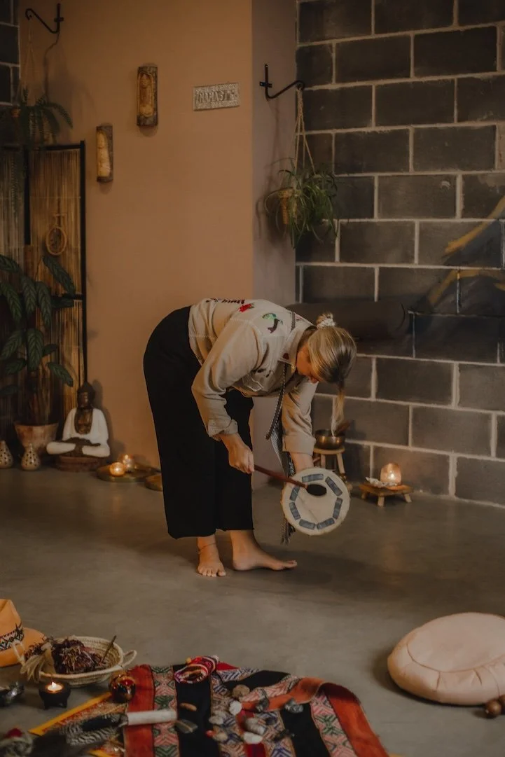 Image showing a shamanic practitioner playing a drum