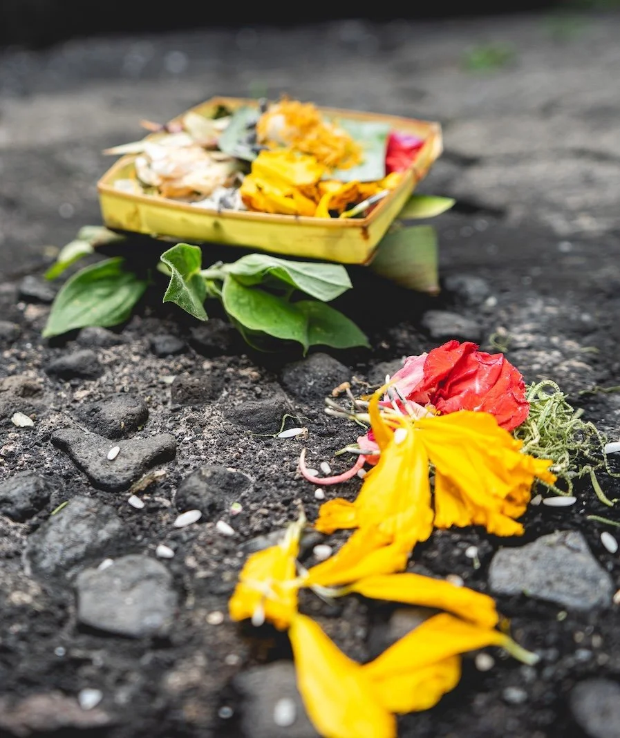 image showing traditional Balinese offerings to spirit