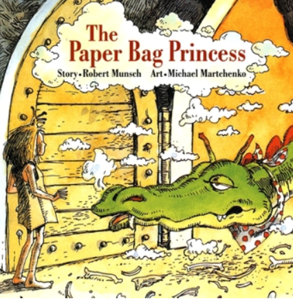 The Paper Bag Princess by Robert Munsch is a funny, empowering story that turns the traditional fairy tale upside down. In the end, Princess Elizabeth does not wait for a prince to save her; she herself and realizes that confidence and self-worth mat