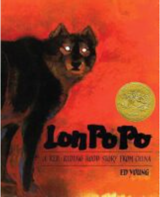 Lon Po Po: A Red-Riding Hood Story from China is a beautifully illustrated Caldecott Medal-winning retelling by Ed Young that gives the classic Red Riding Hood tale a unique Chinese twist. The book highlights bravery, quick thinking, and the power of