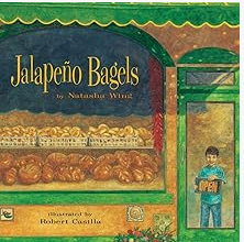 Jalapeño Bagels by Natasha Wing, illustrated by Robert Casilla
When Pablo needs to bring something for International Day, he chooses jalapeño bagels, a mix of his mother’s Mexican cooking and his father’s Jewish baking, as the perfect symbol of who h