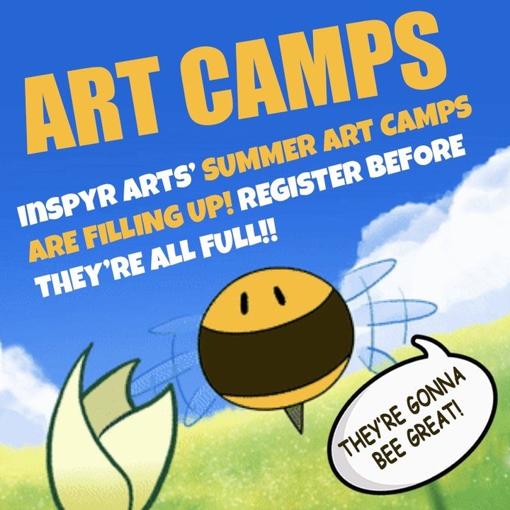Register now for Inspyr Arts Summer Camps. Seating is very limited! This year's camps include:

Discovering Art &amp; Design
Digital Arts
Digital Character Design
Graphic Design
Handbuilding Ceramics
Ultimate Anime

www.inspyrarts.com/summer-camps

#