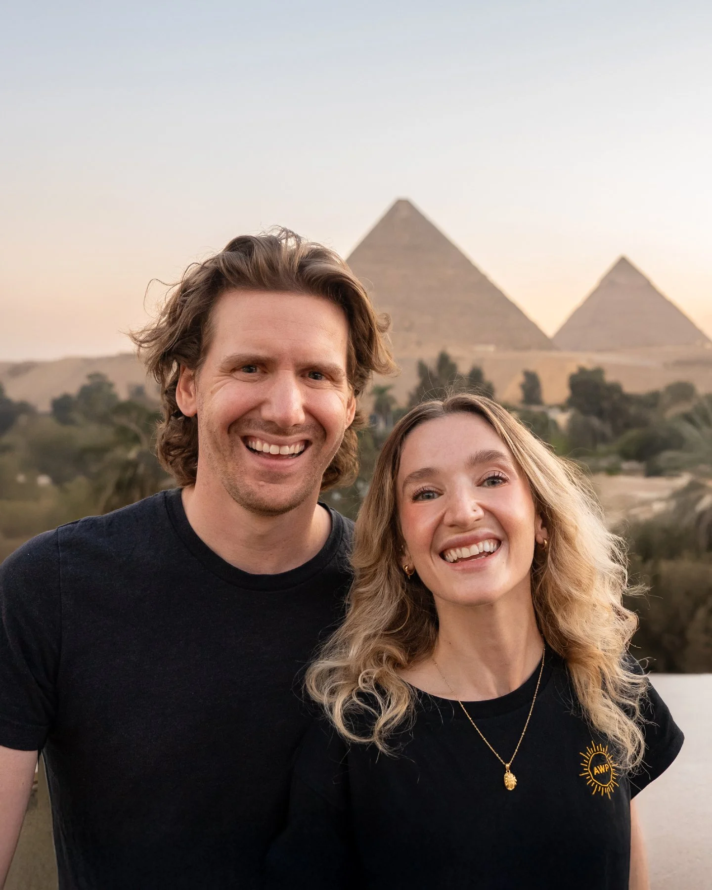 New profile pic who dis 😌✨ After nearly 4 years of using one of our beautiful wedding pictures (yes, I literally photoshopped the crown off my head 😂). On our last night in Cairo we had a rooftop all to ourselves at sunset, with the pyramids behind