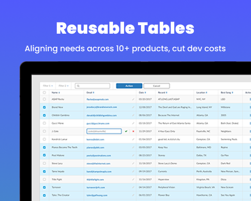 Reusable Data Tables